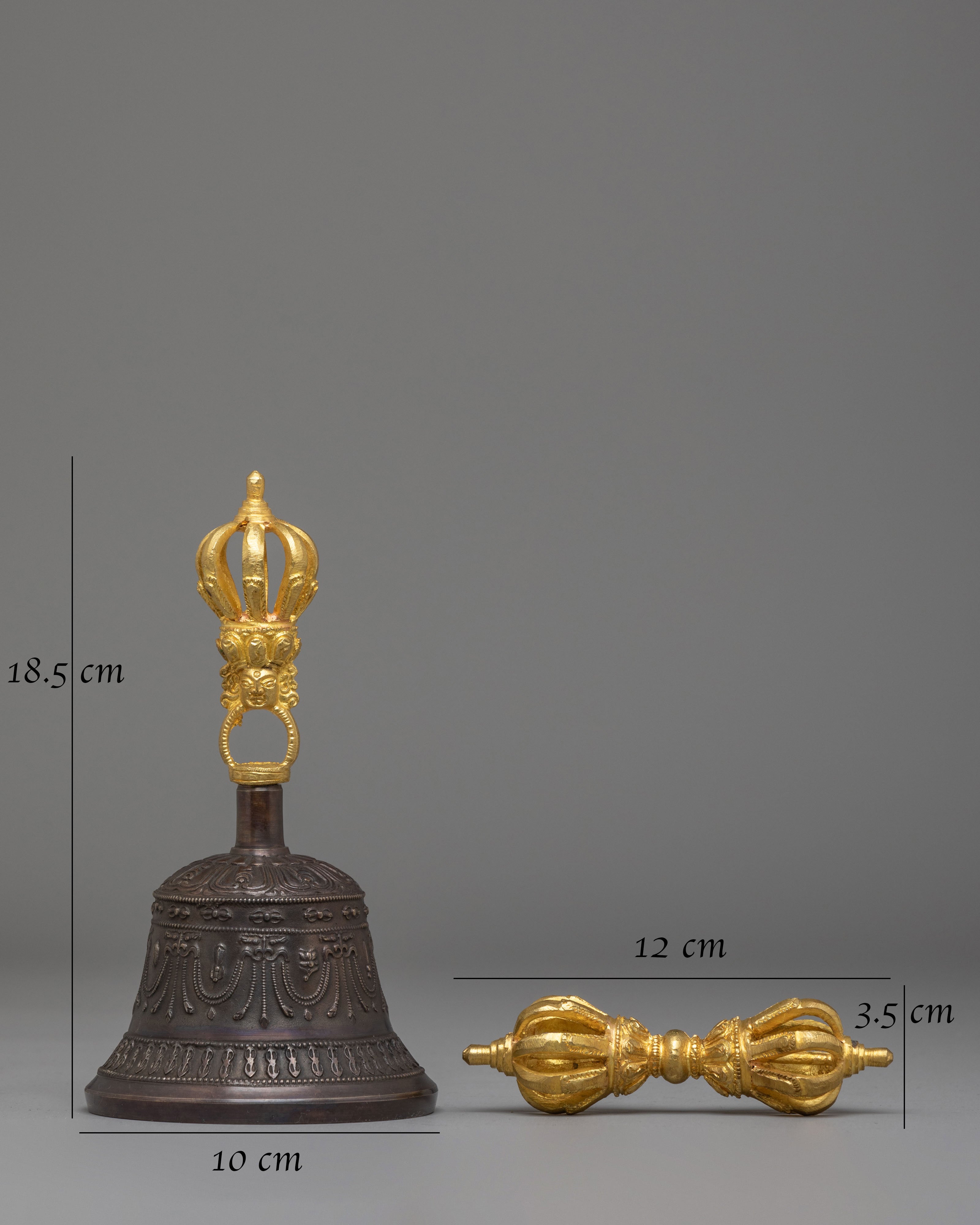 Buddhist Ceremonial Vajra and Bell | Spiritual Ritual Tools for Meditation