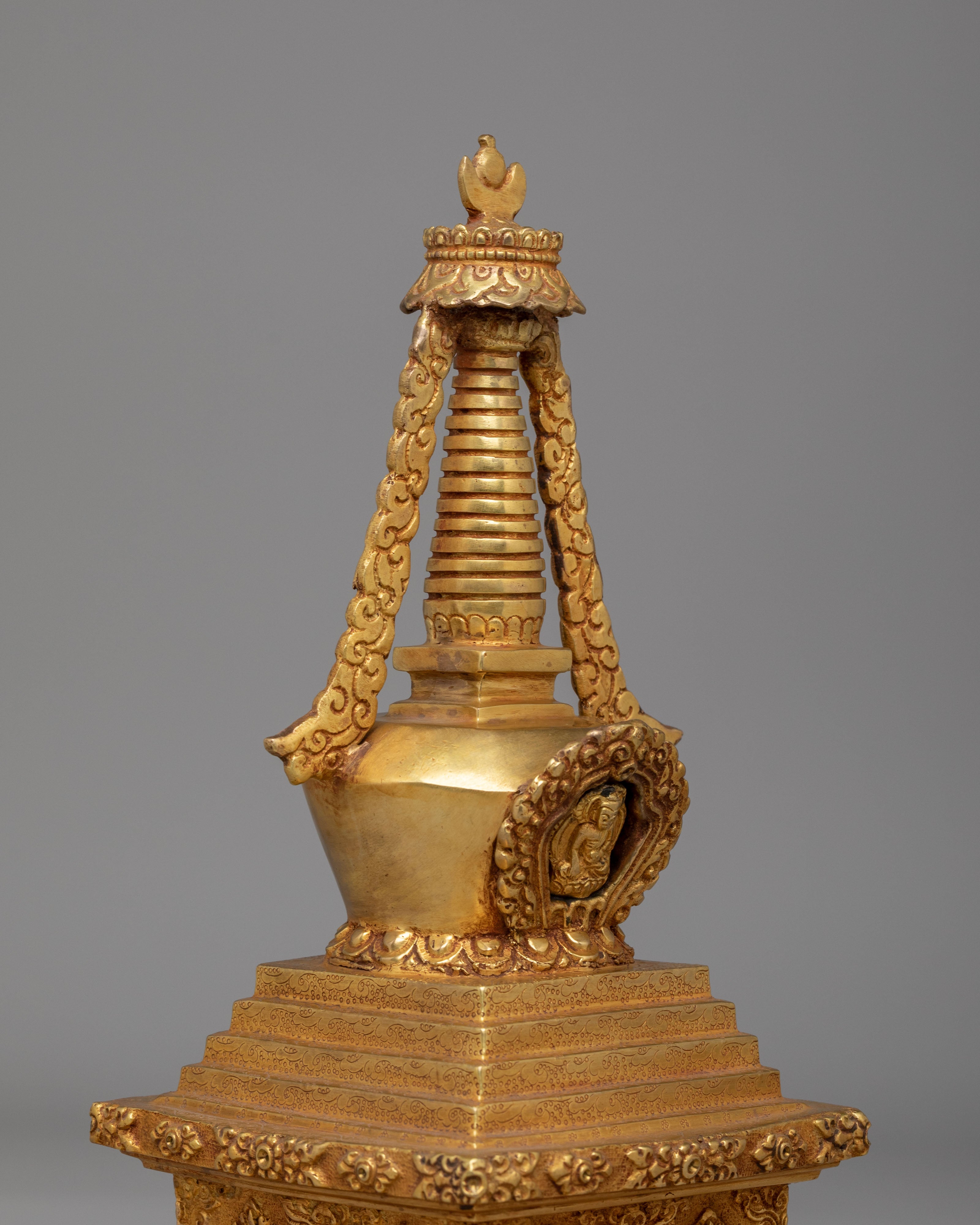 Traditional Himalayan Enlightenment Stupa | Sacred Buddhist Decor