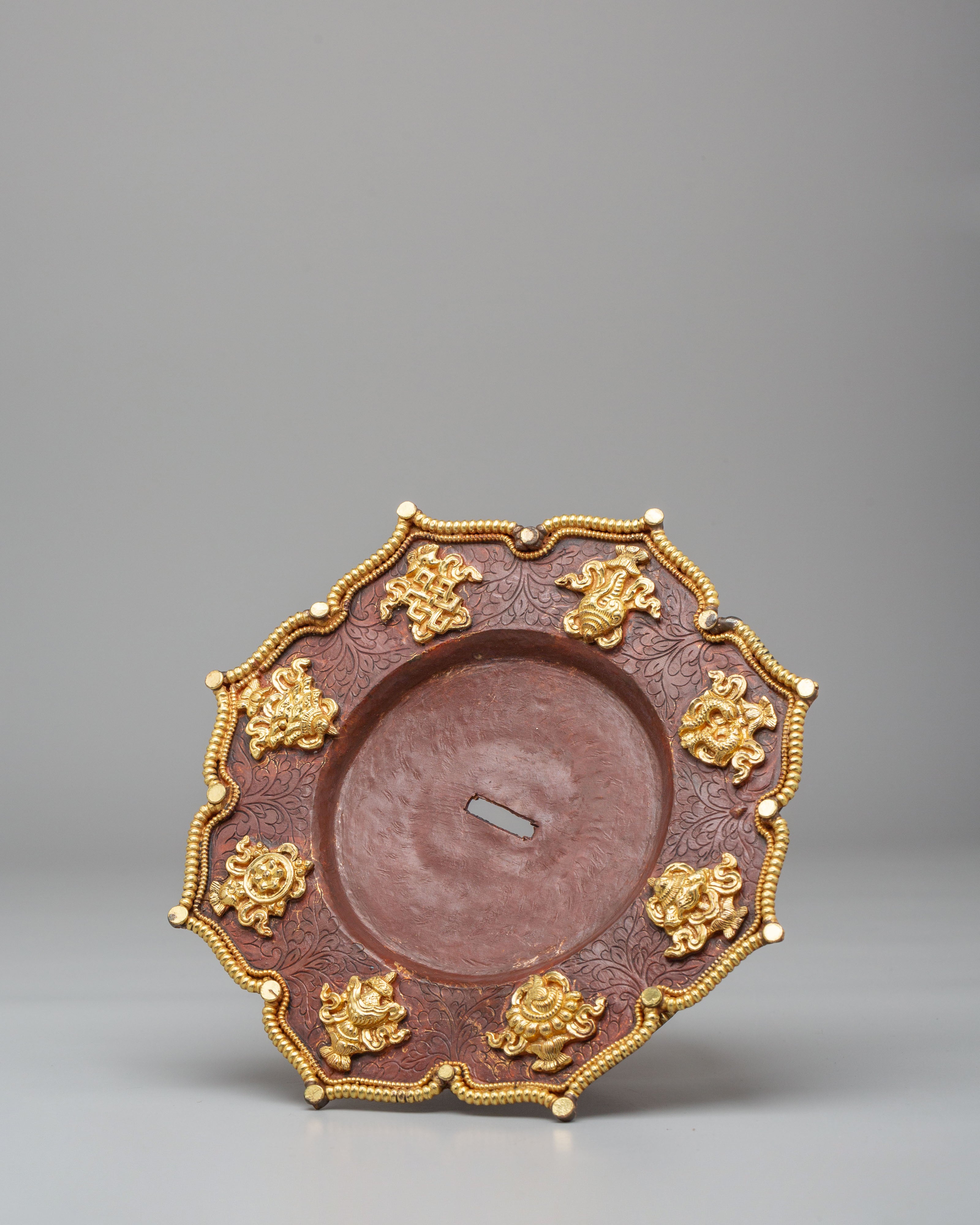 Sacred Tibetan Long-Life Vase | Gold Plated Copper Buddhist Altar Vessel