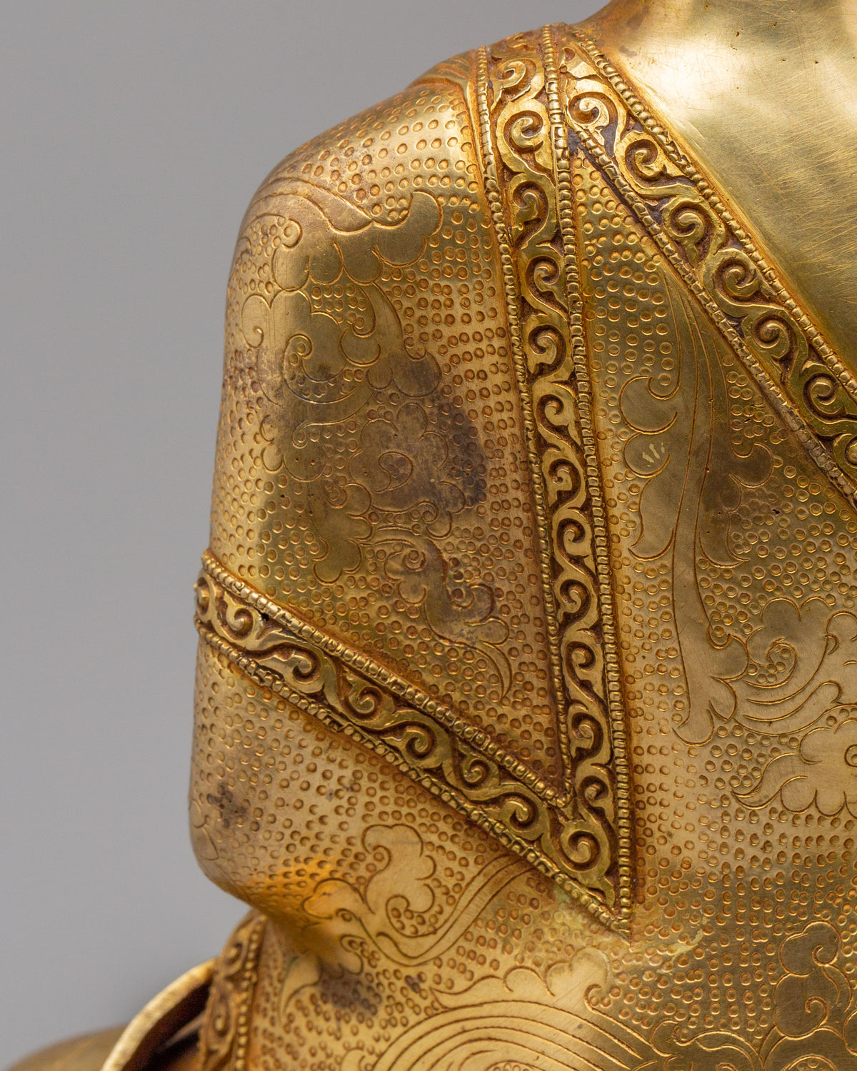 Tathagata Shakyamuni Buddha Statue | Gold Plated Buddhist Sculpture