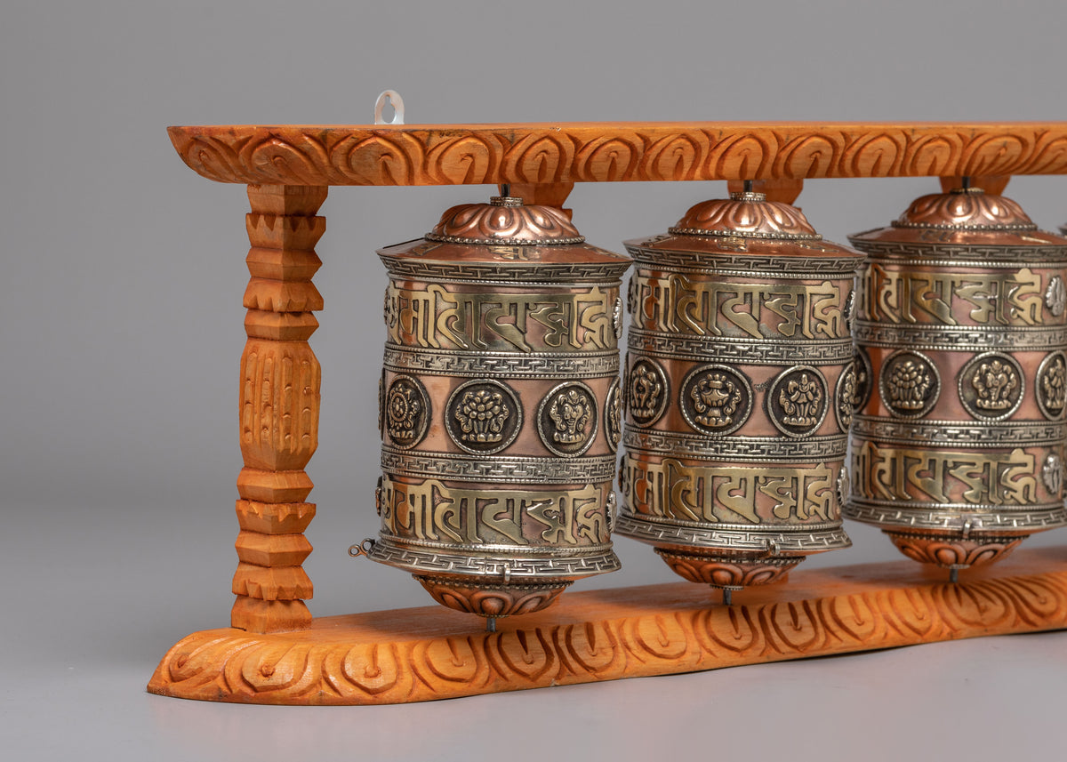 Tibetan Prayer Wheel Set | Meditation & Spiritual Decor