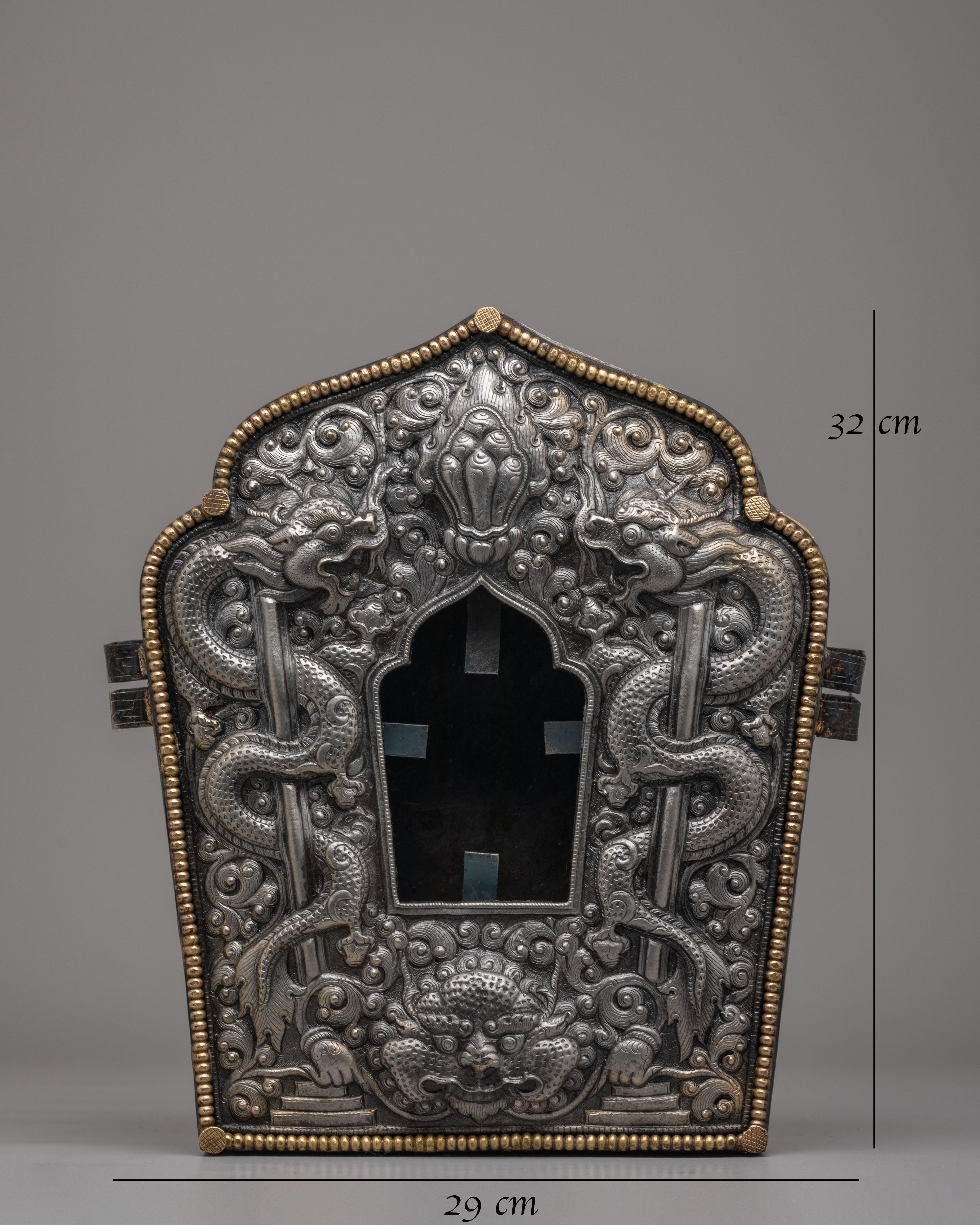 Handcrafted Prayer Amulet Box | Sacred Iron Ghau Box for Spiritual Protection