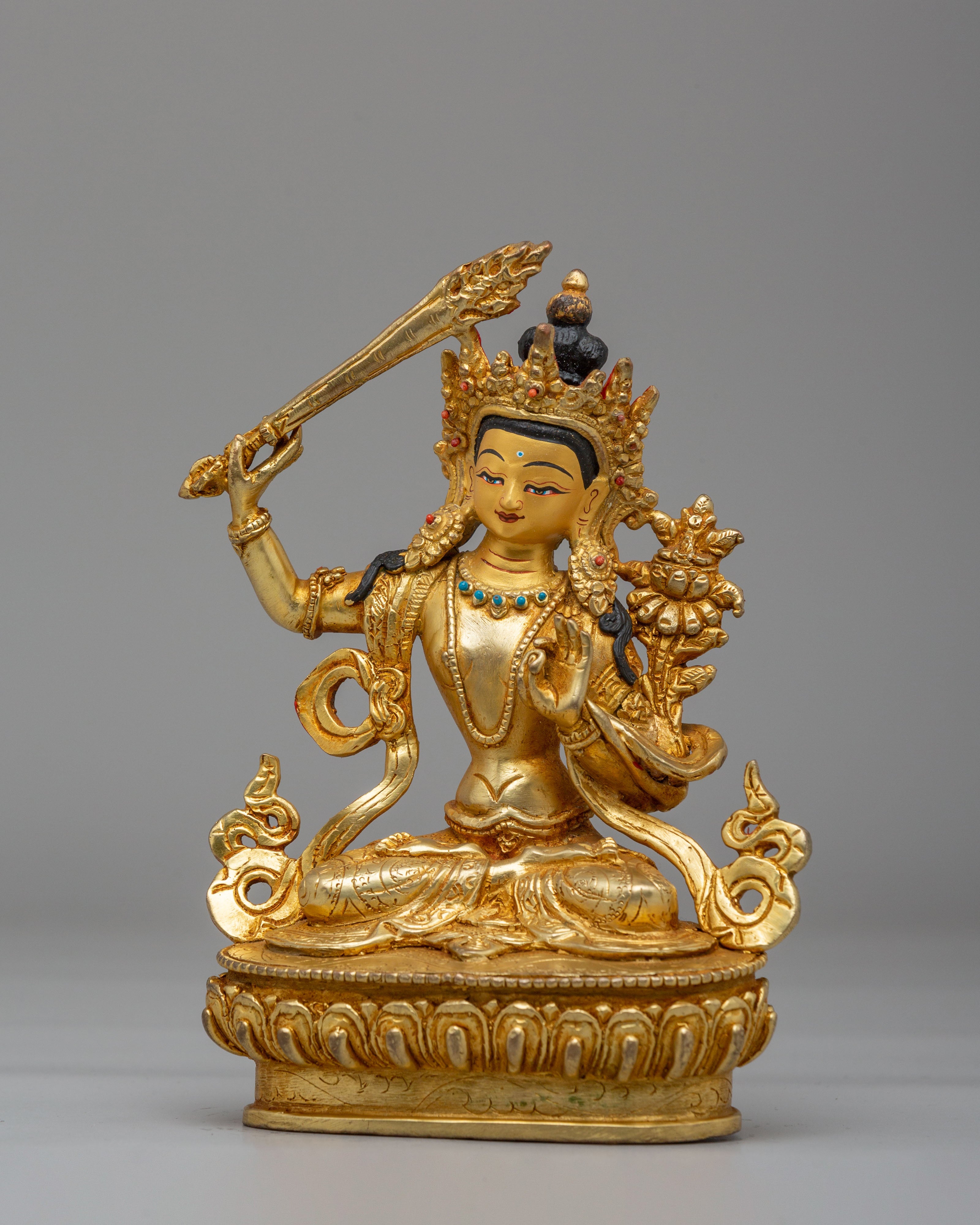 Sacred Bodhisattva Manjushri Statue | Wisdom Sculpture