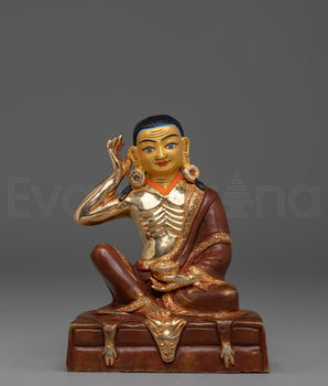 Handmade Golden Milarepa Statue