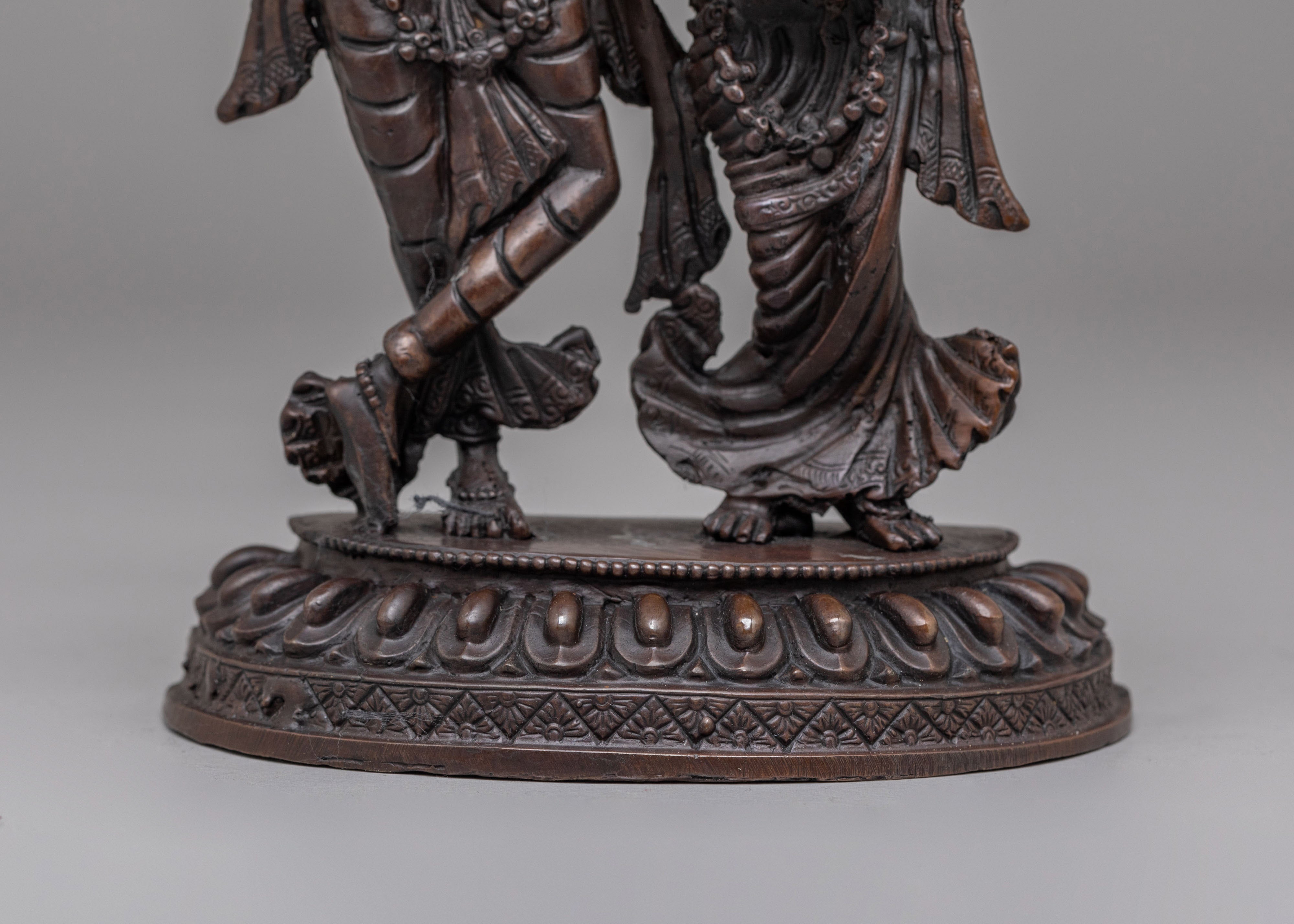 Sacred Radha Krishna Sculpture | Sacred Hindu Deity Art