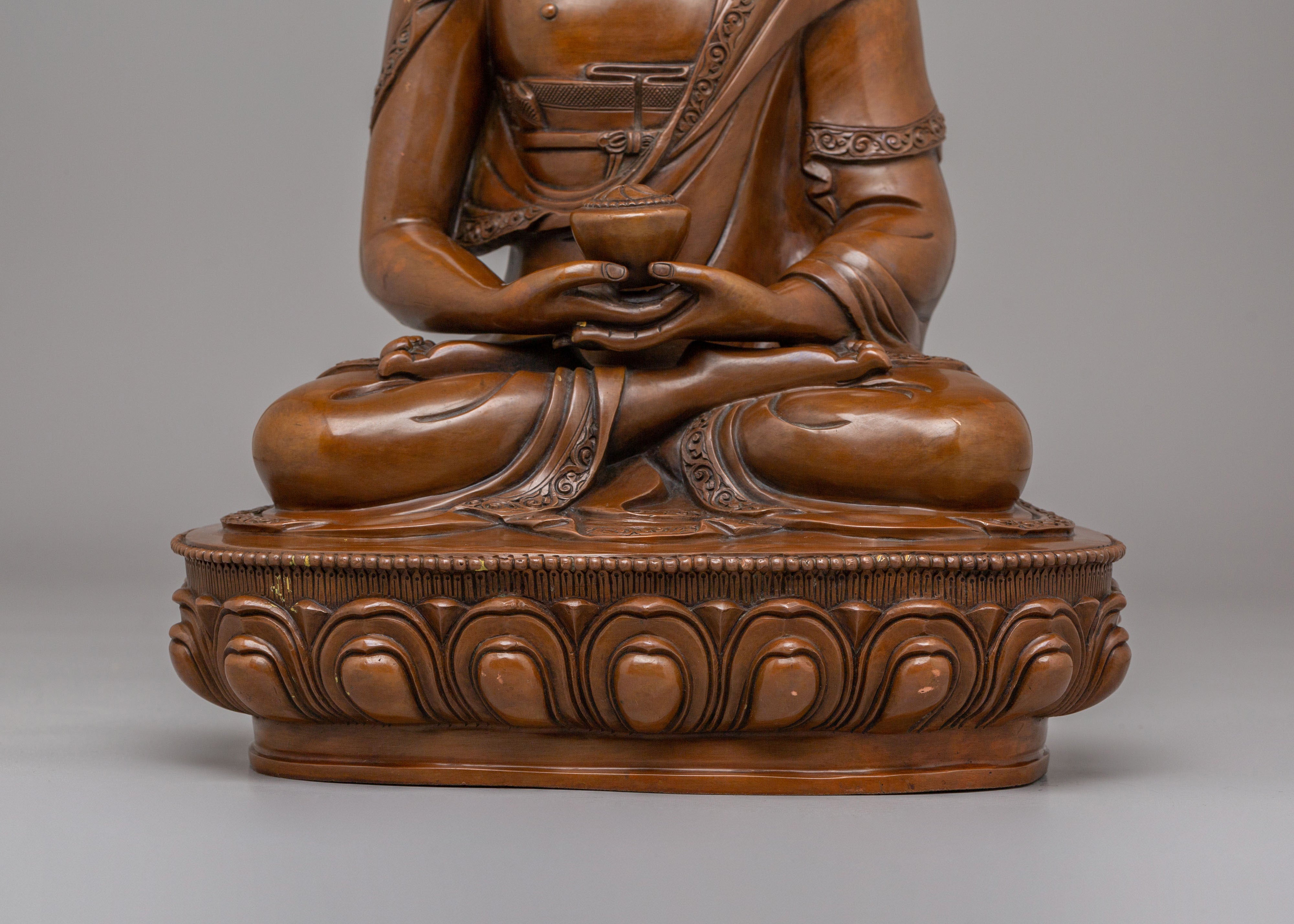 Tibetan Amitabha Sculpture for Wisdom | Handmade Buddha Statue for Meditation
