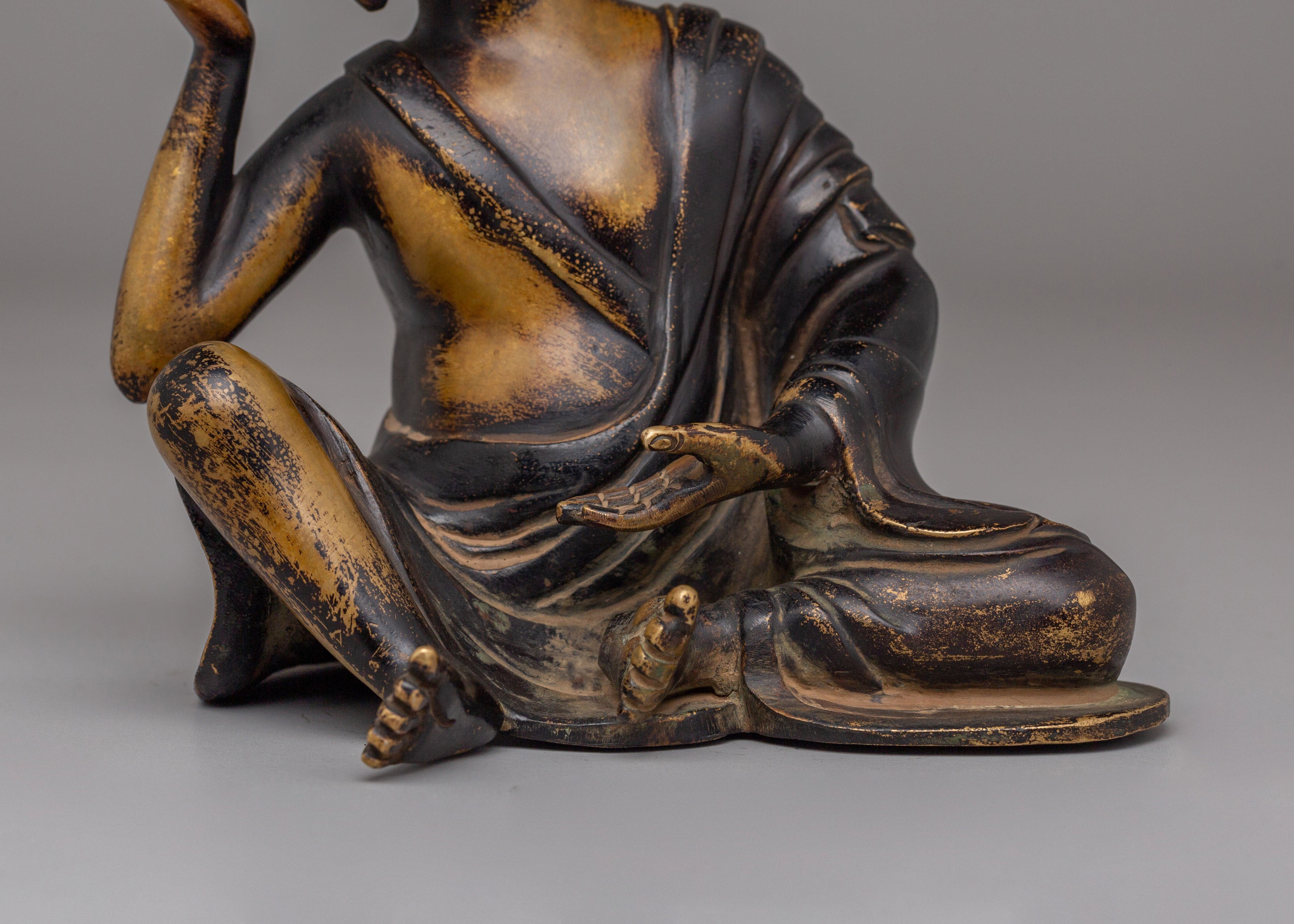 Buddhist Milarepa Yogi Statue | Handmade Copper Body Statue
