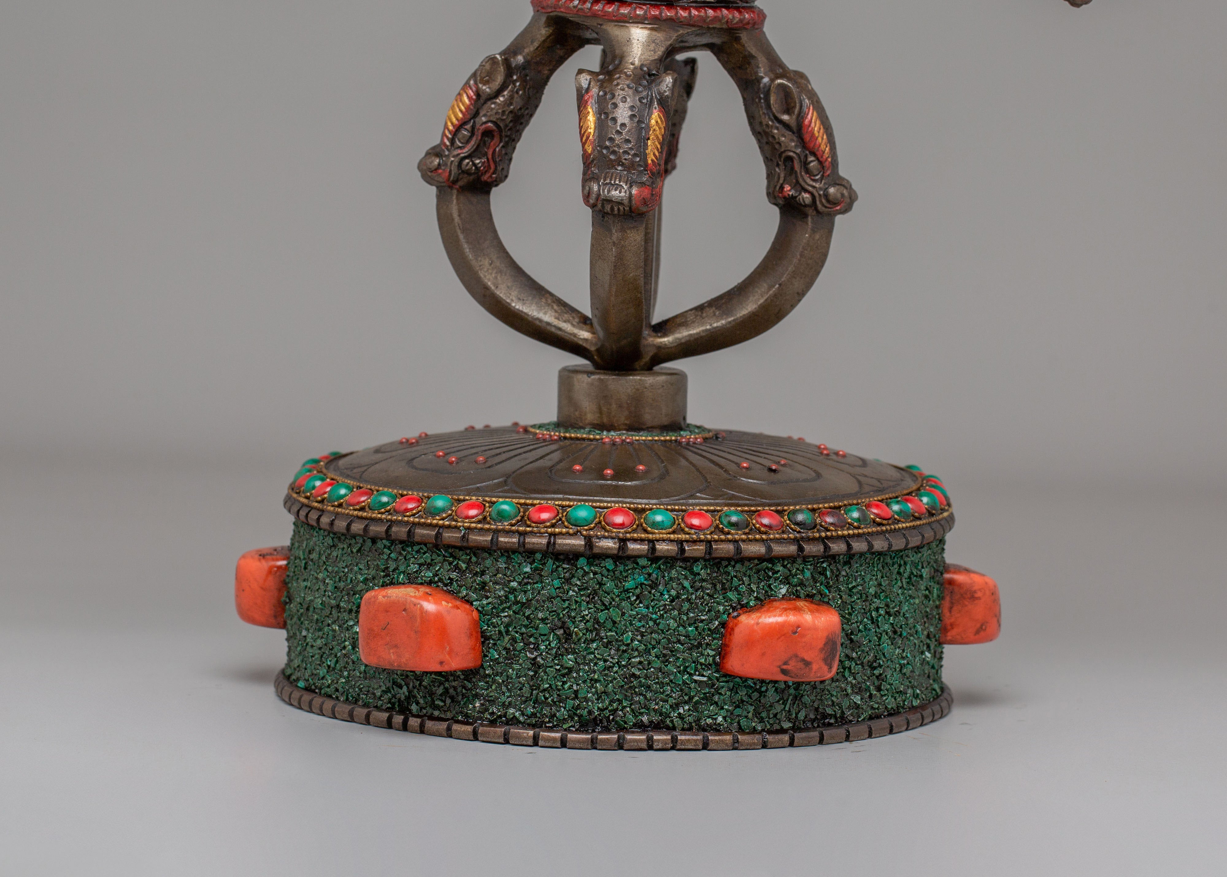 Buddhist Bishwo Vajra with Stand | Sacred Altar Symbol