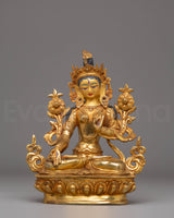 Handcrafted White Tara Sculpture for Decor