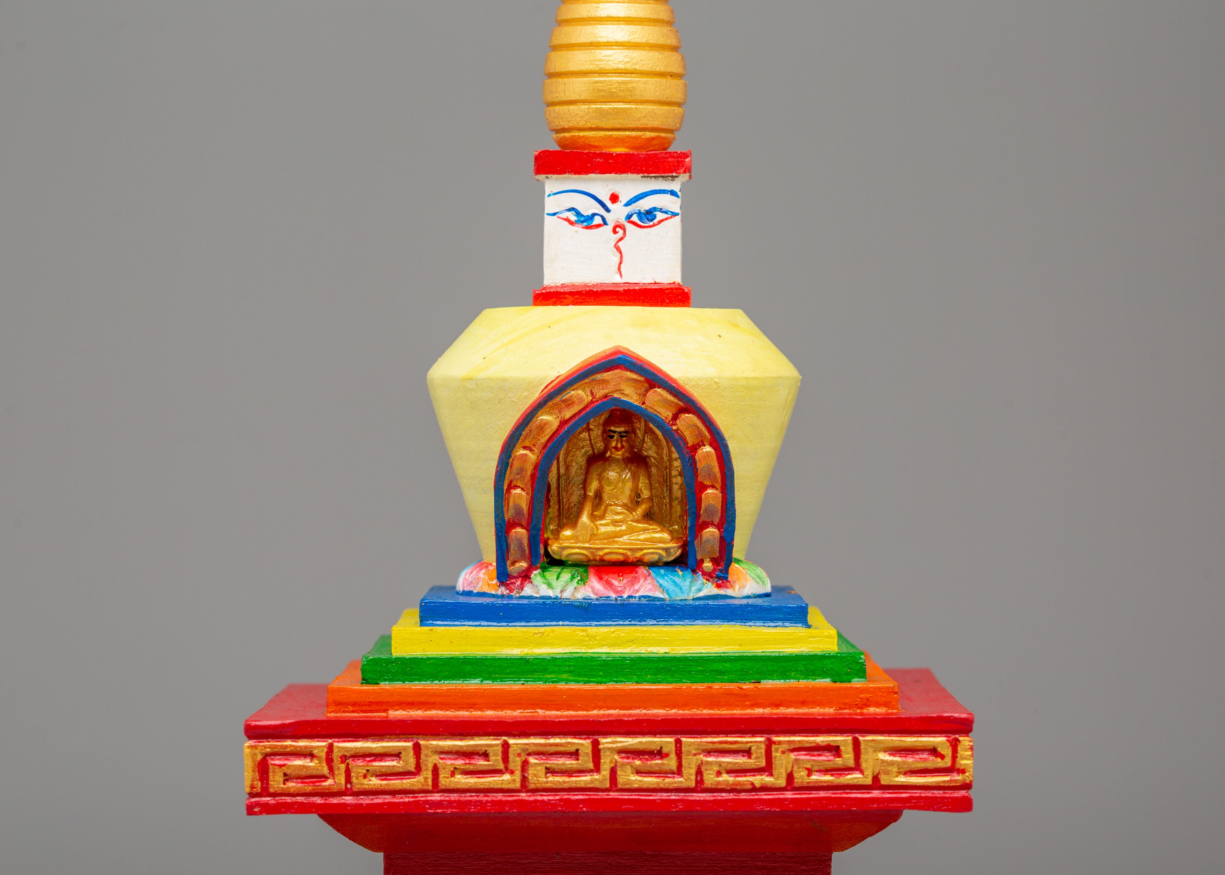 Sacred Enlightenment Stupa | Handcrafted Wooden Stupa for Meditation