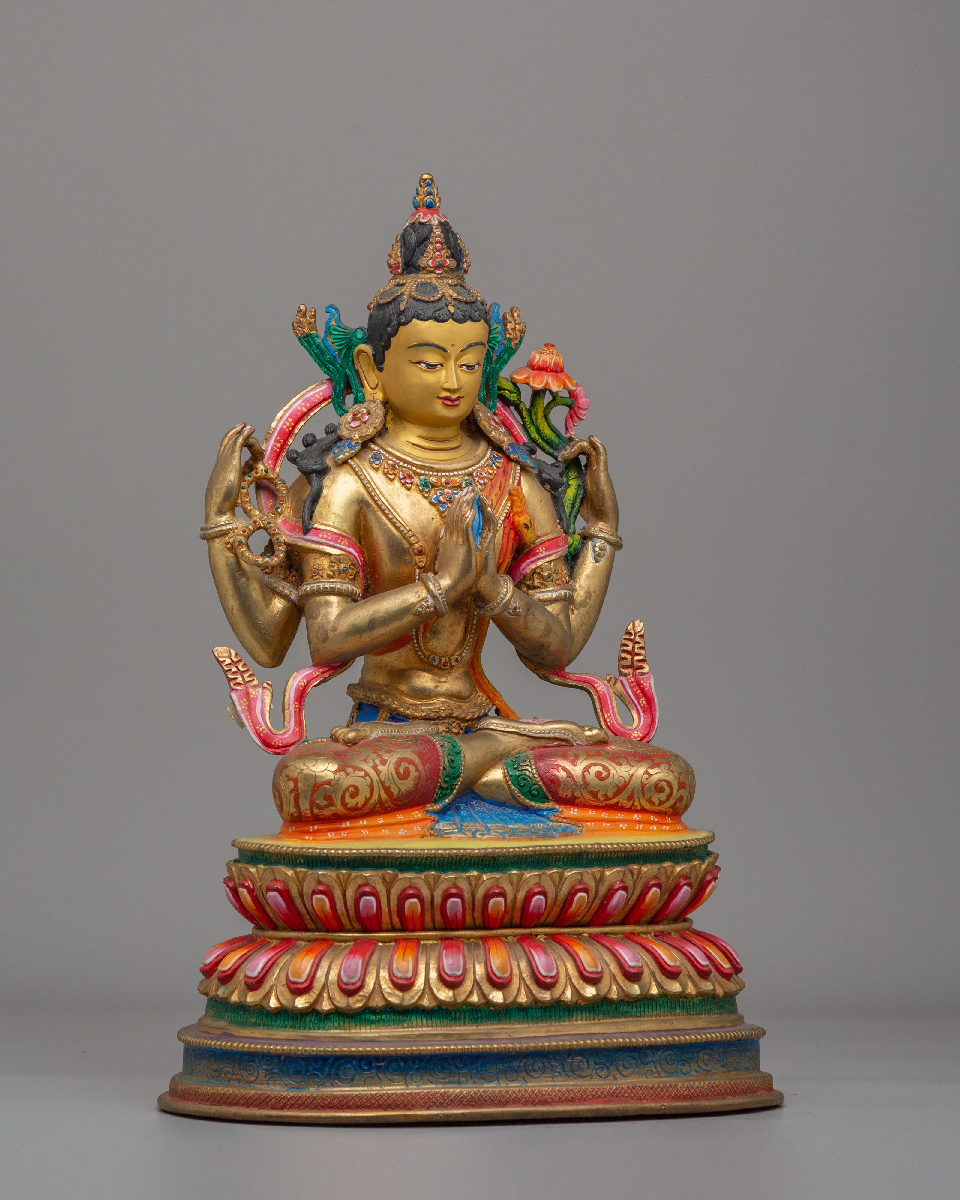 Traditional Buddhist Chenrezig Statue | Bodhisattva of Universal Compassion