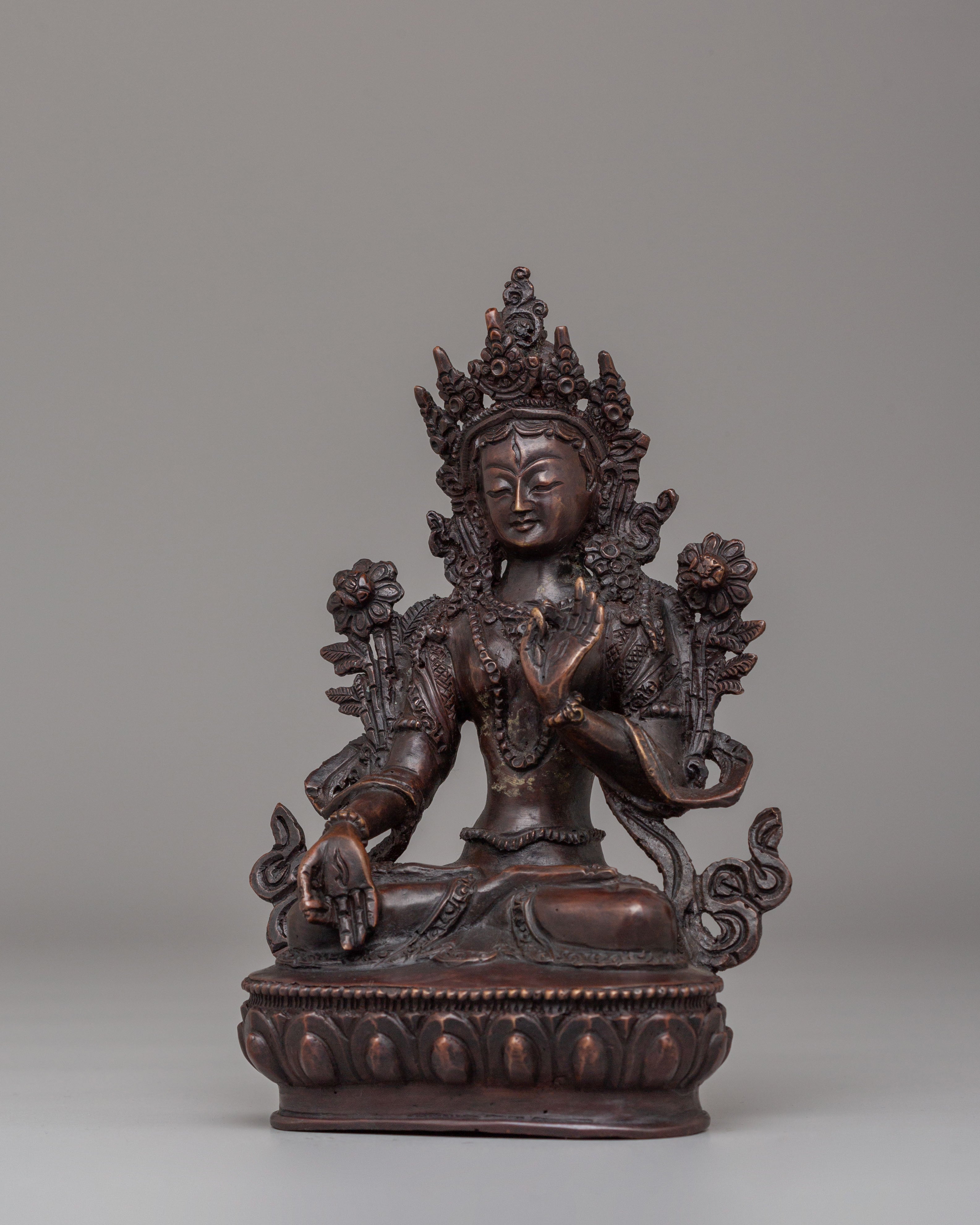 Sacred White Tara Deity Statue | Tibetan Long Life Deity