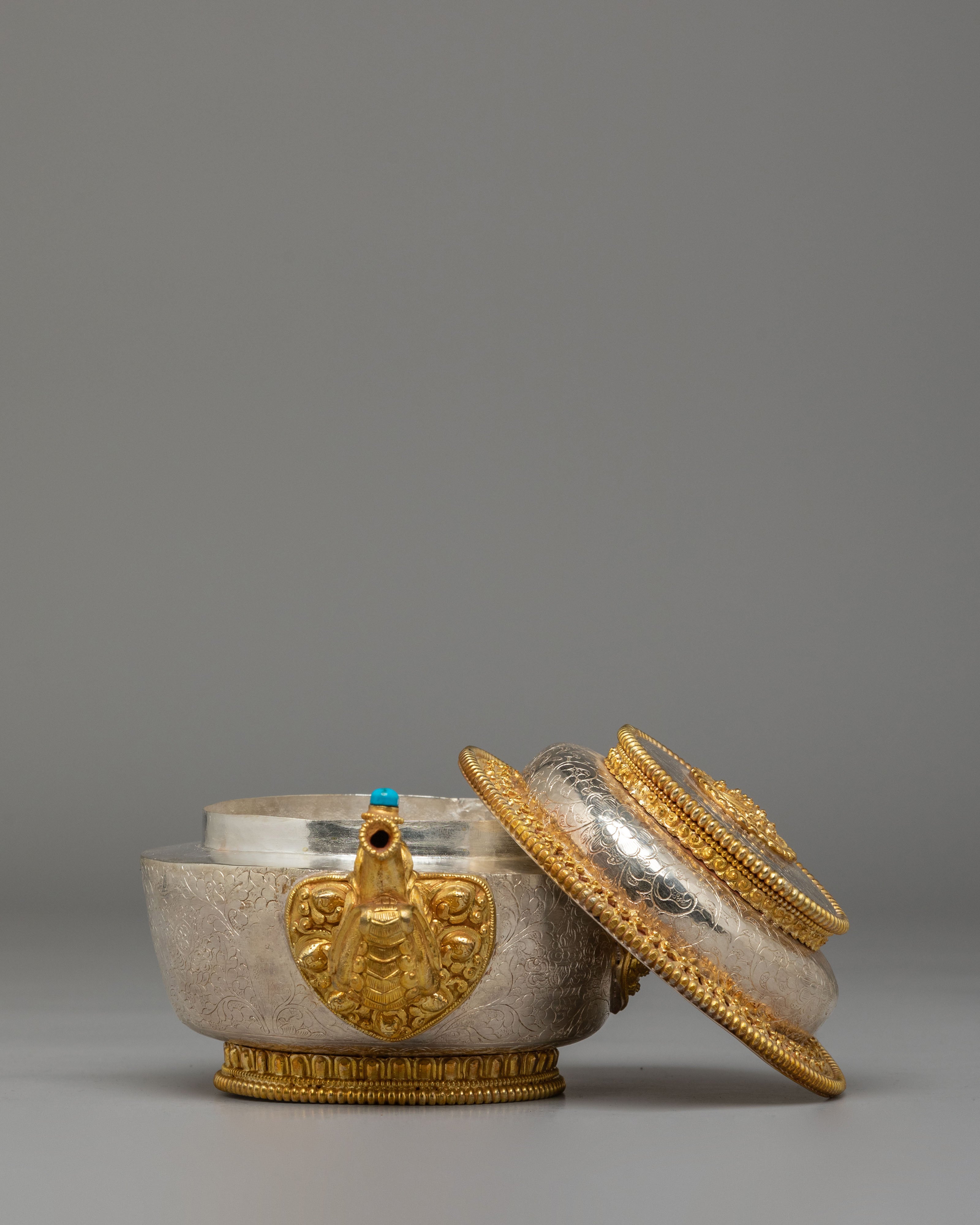 Silver-Plated Shrine Water Offering Bowls | Elegant Ritual Tools for Spiritual Practice
