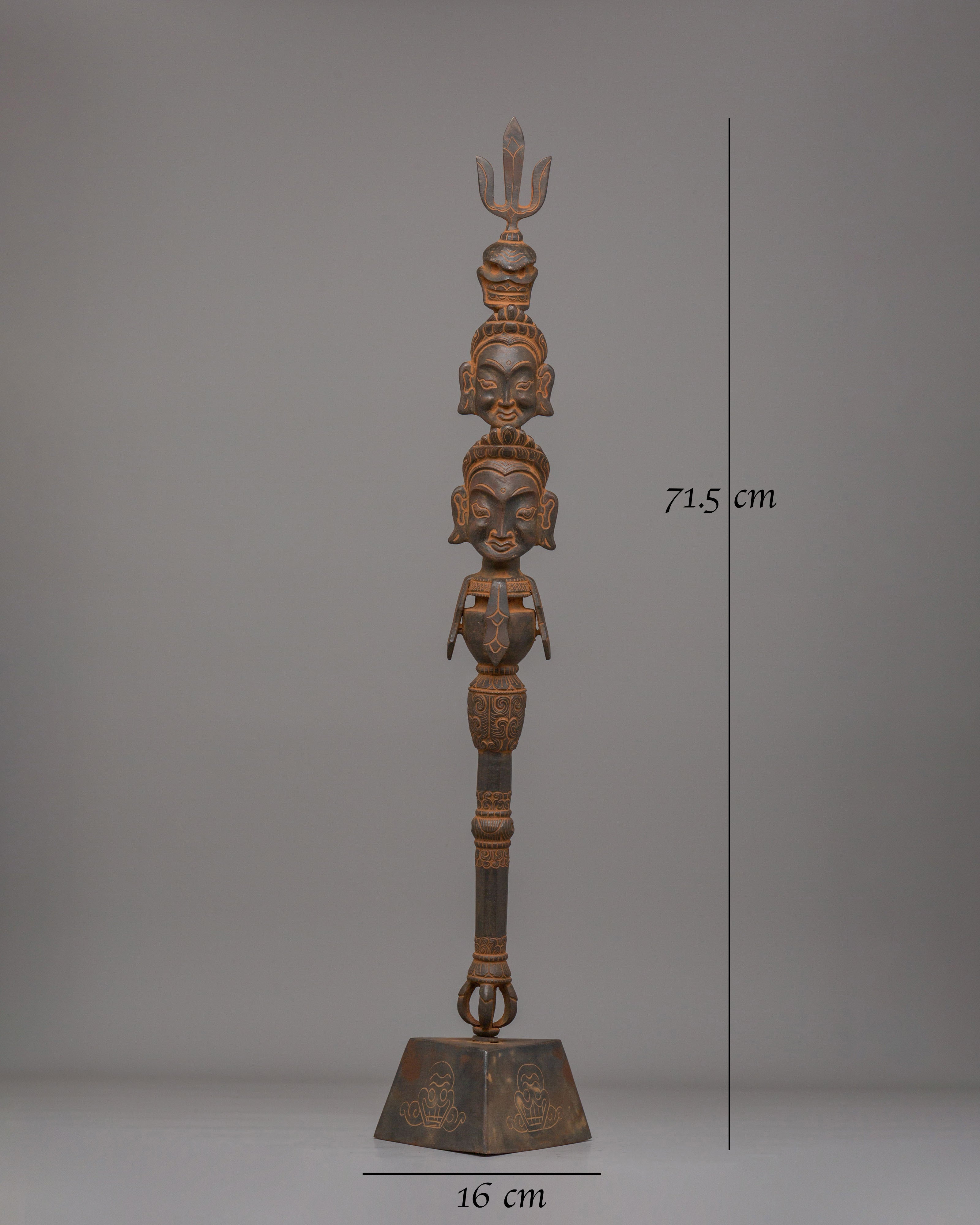 Traditional Khatvanga Ritual Instrument | Sacred Tool for Spiritual Ceremonies
