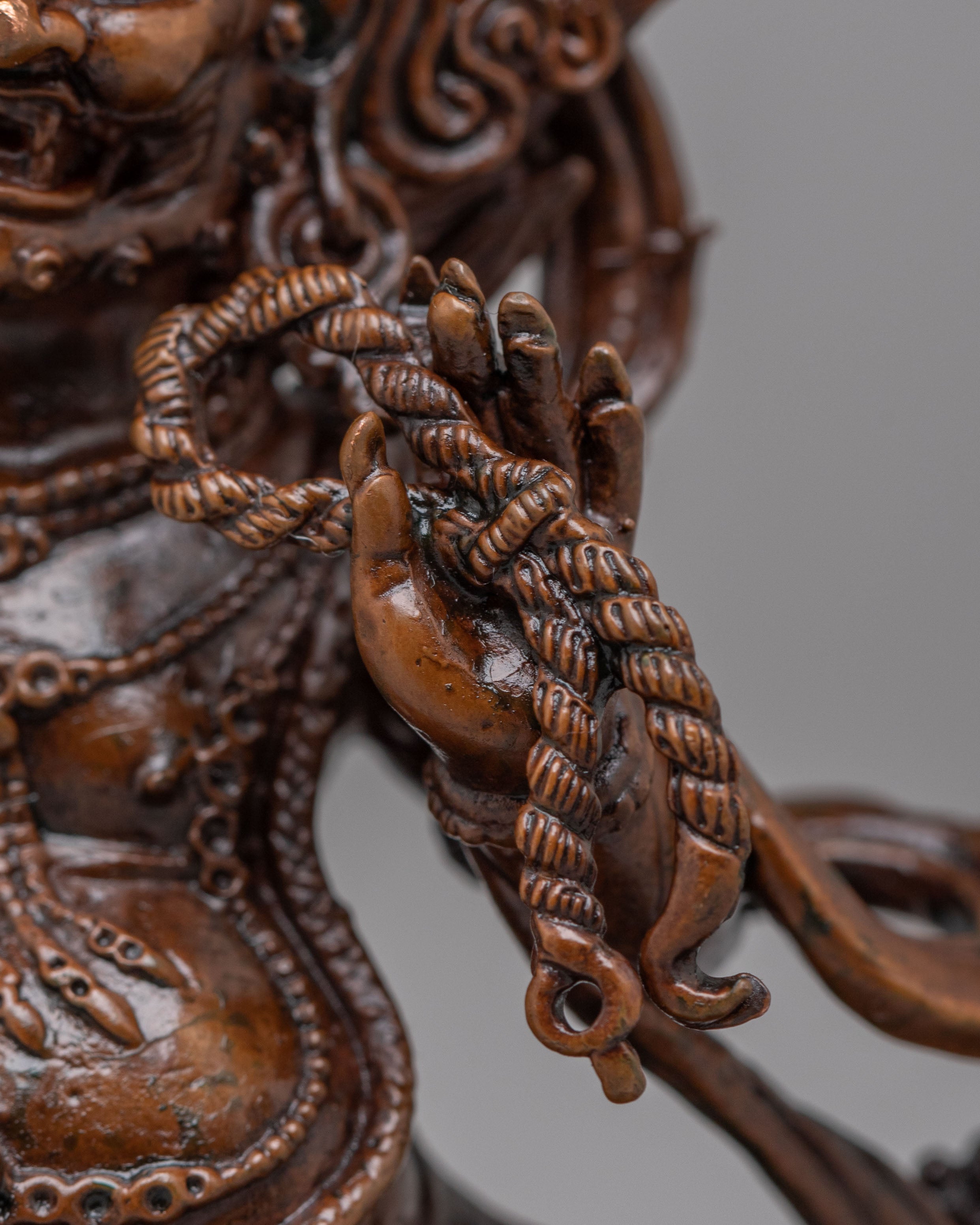 Buddhist Protector Vajrapani Statue | Oxidized Copper Sculpture