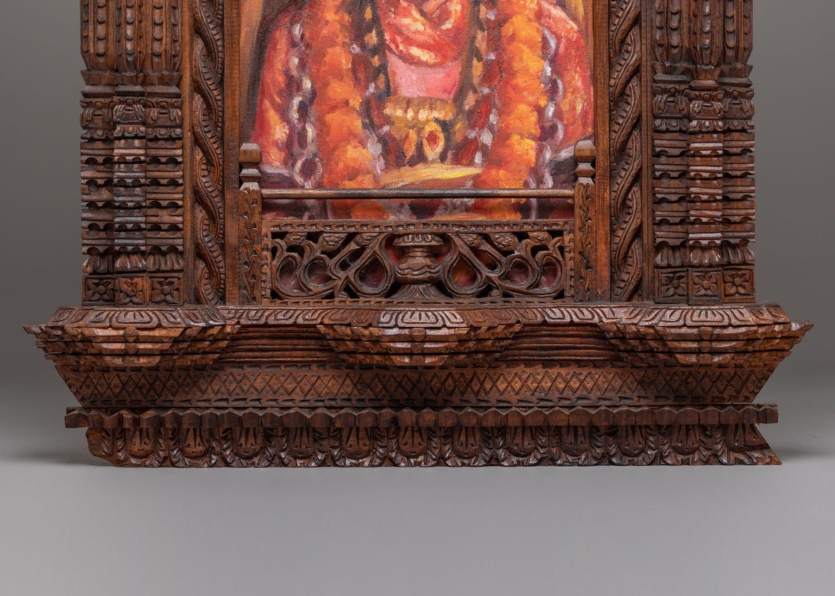 Kumari Photo Frame Wall Hanging | Hand-Painted Nepalese Sacred Artwork