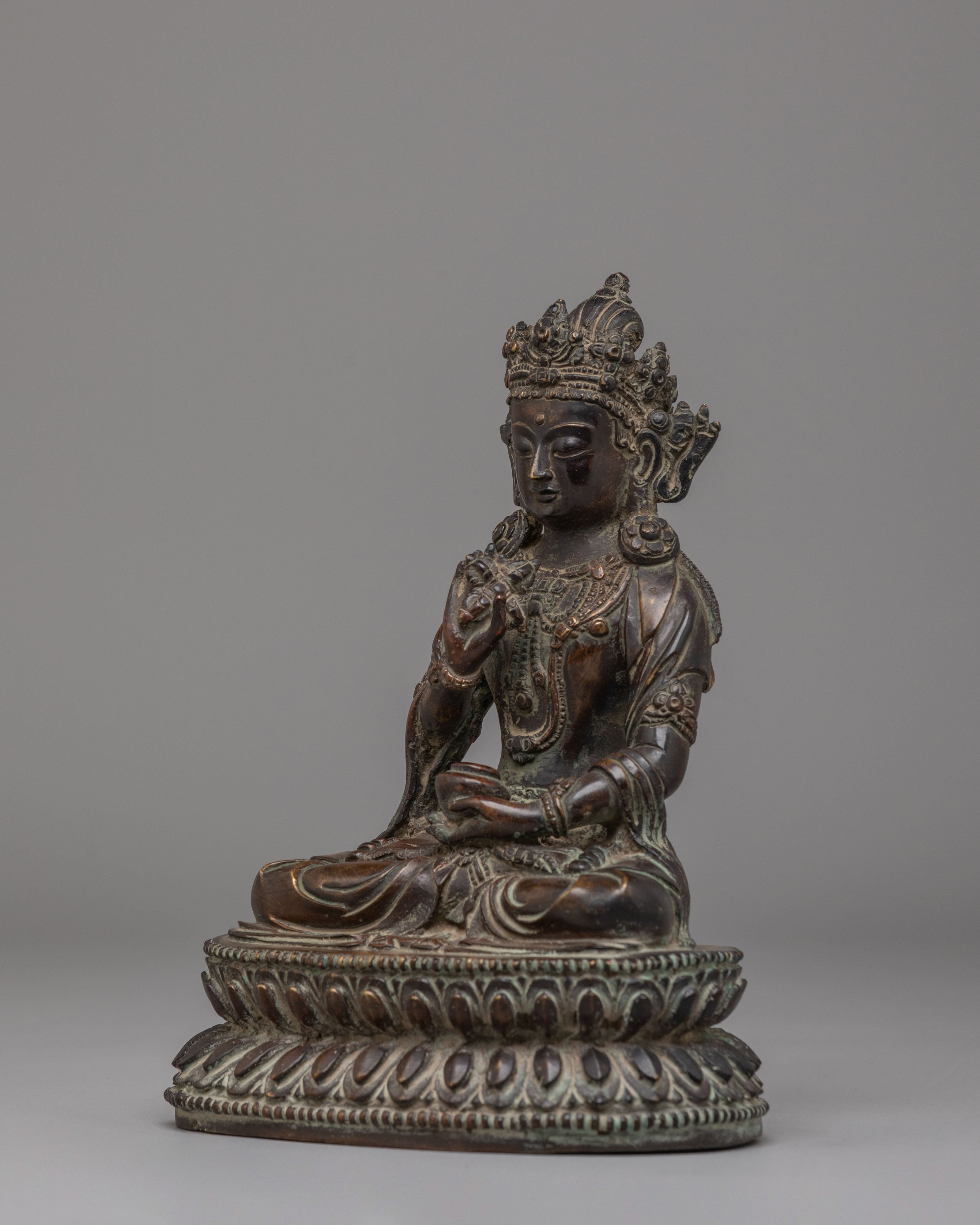 Tibetan Mitrugpa Figurine | Oxidized Copper Buddhist Sculpture
