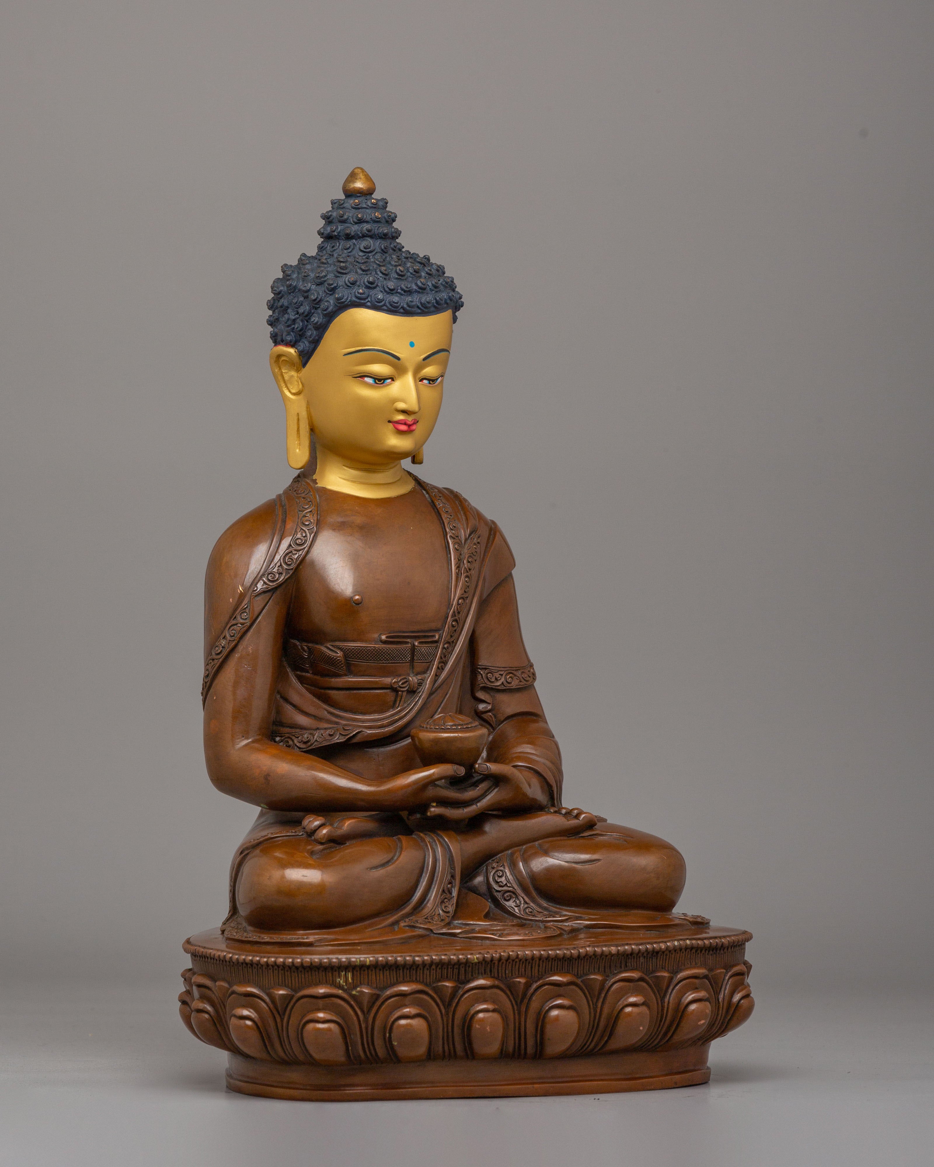 Tibetan Amitabha Sculpture for Wisdom | Handmade Buddha Statue for Meditation