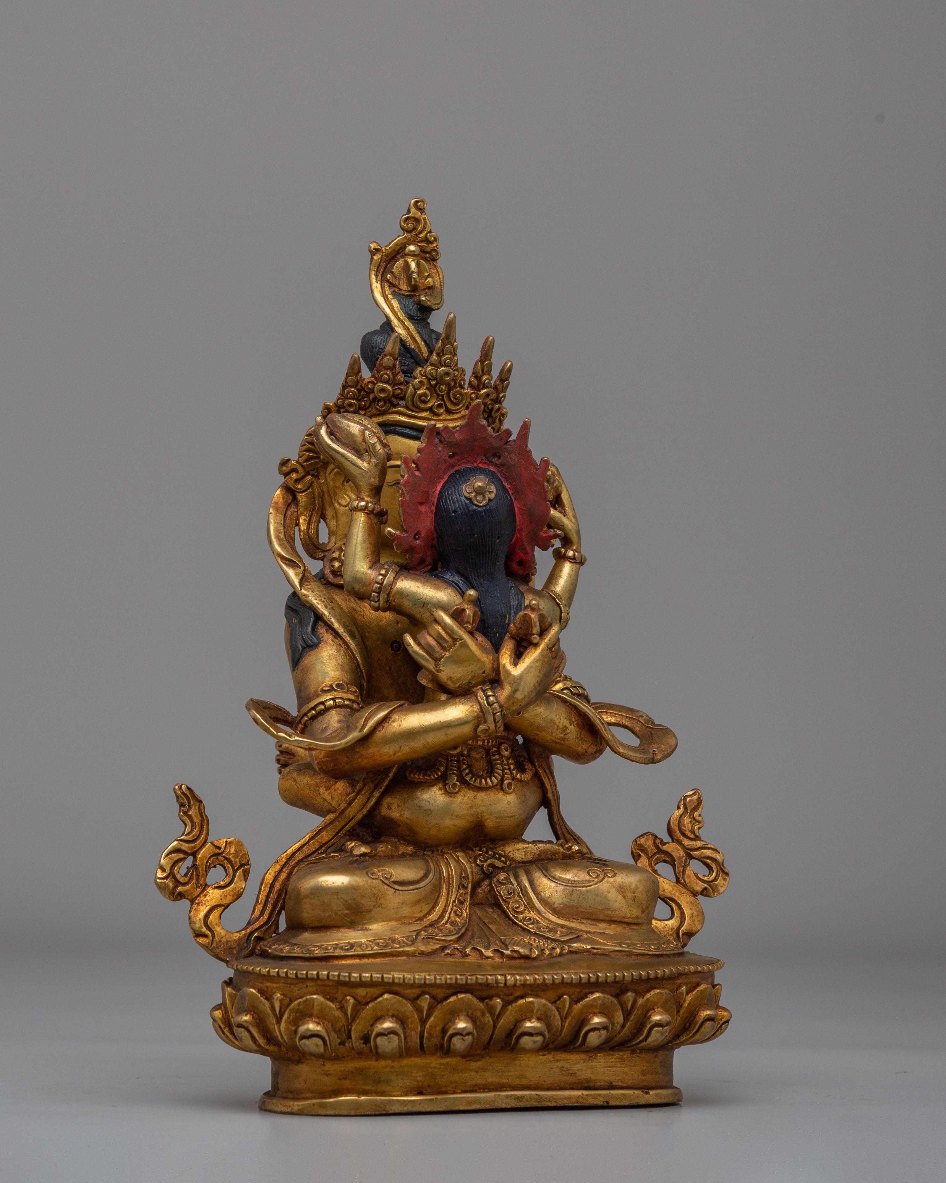 Buddhist Vajradhara with Consort Statue | Gold Plated Buddhist Sculpture