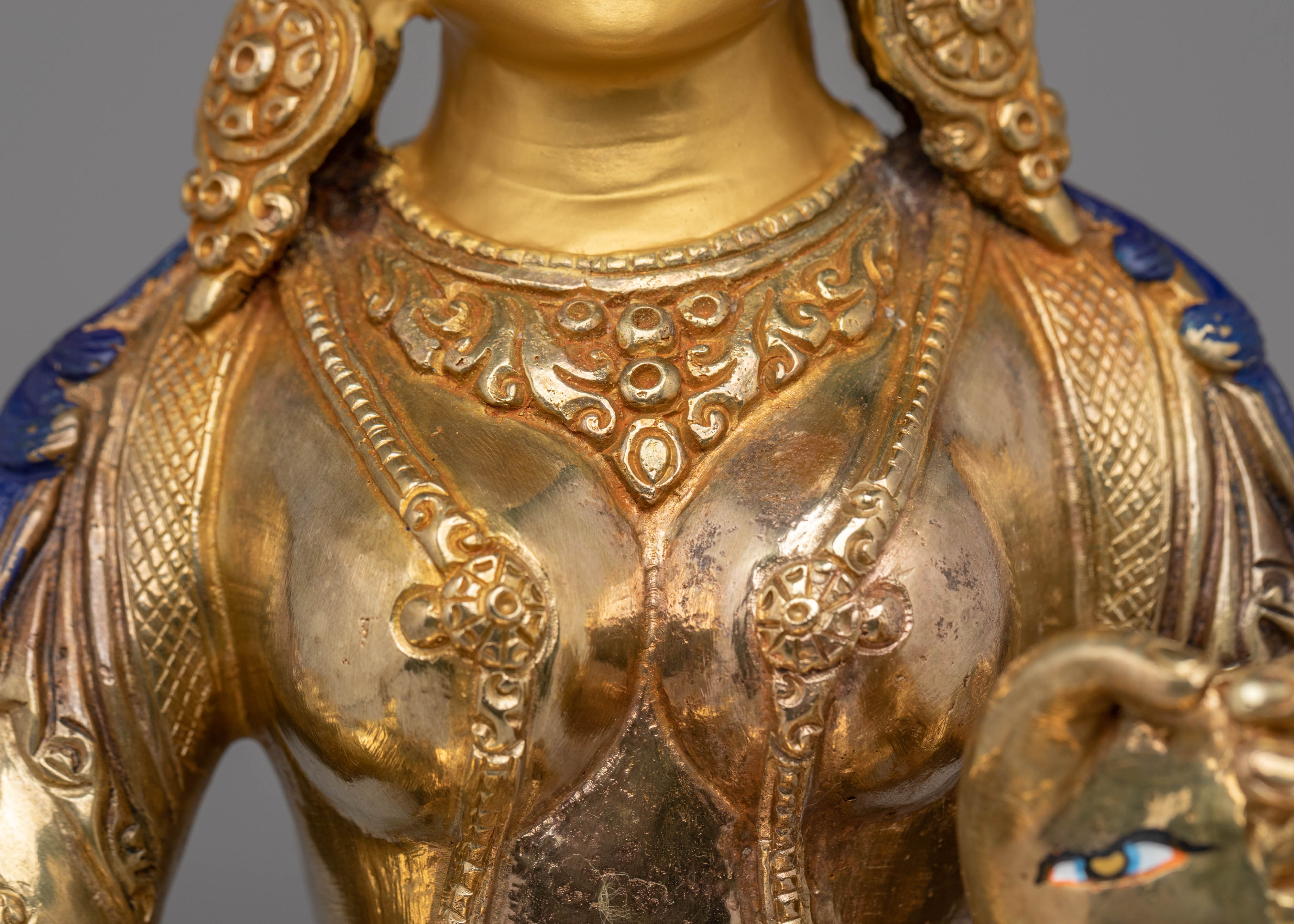 Handcrafted Dukar Copper Statue | 24K Gold Plated Buddhist Art Sculpture