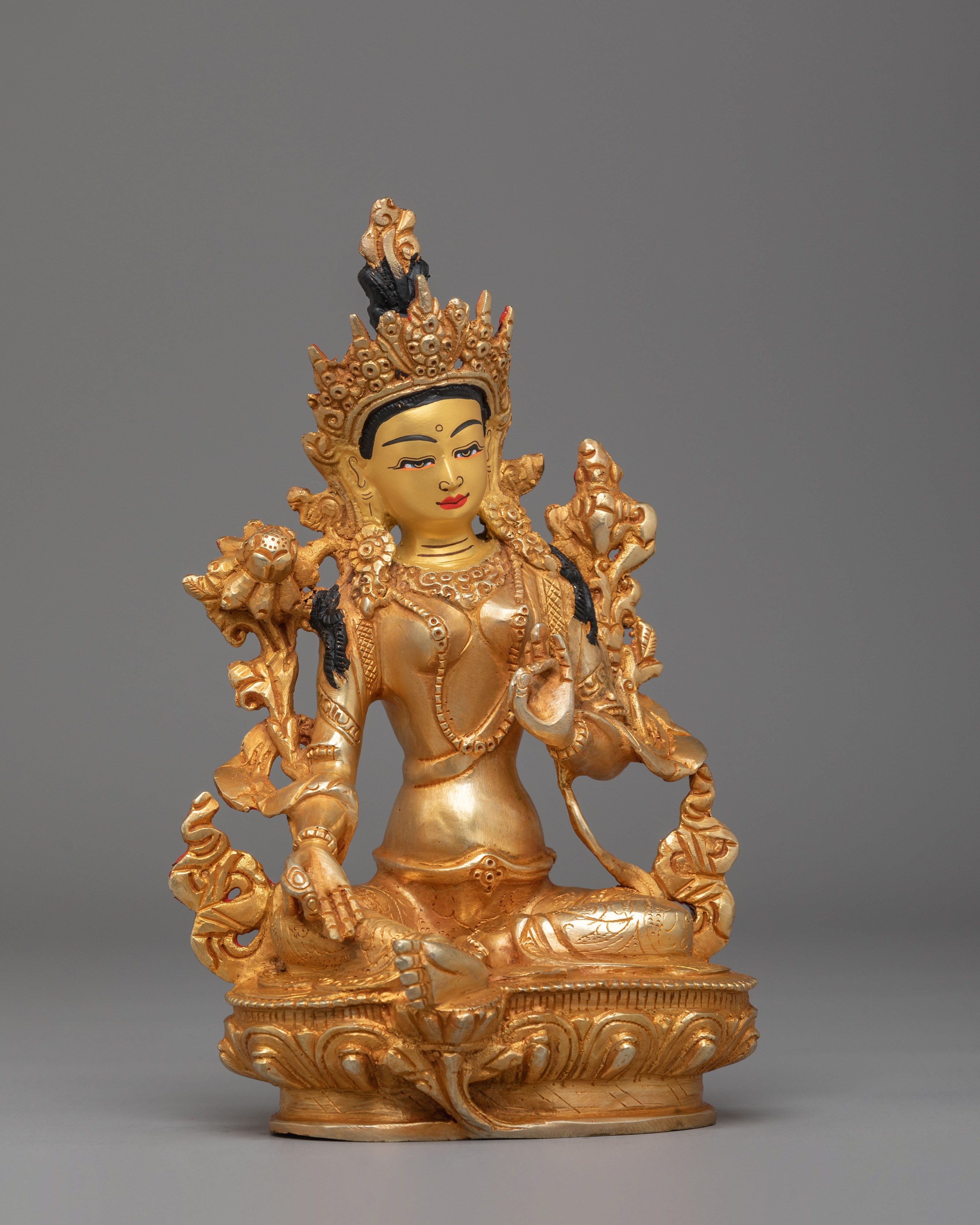 Handcrafted Green Tara Figurine | Embodiment of Compassion and Protection