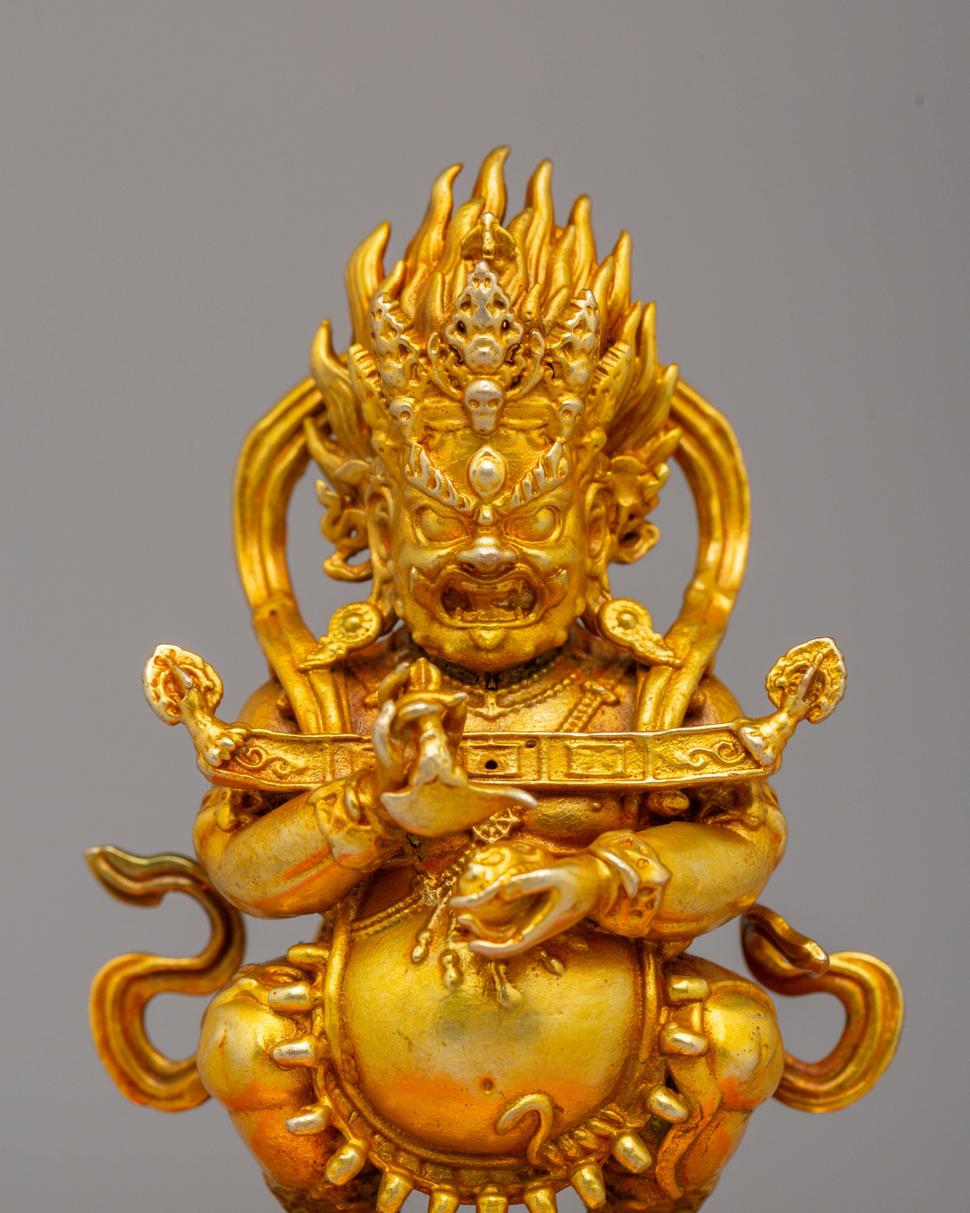 Traditional Shakya Mahakala Statue | Tibetan Buddhist Protector Sculpture