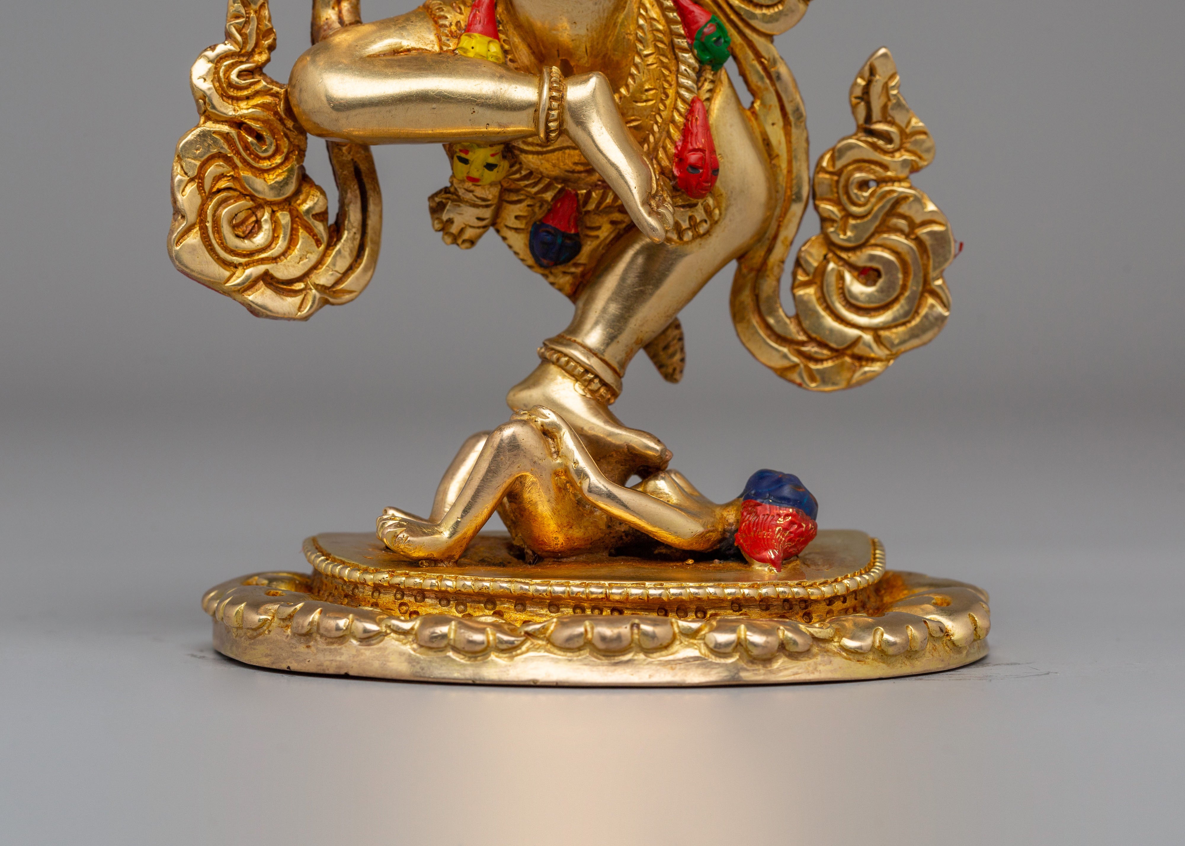 Protector Deity Dorje Phagmo Statue | Handcrafted Copper Body with Gold Plating