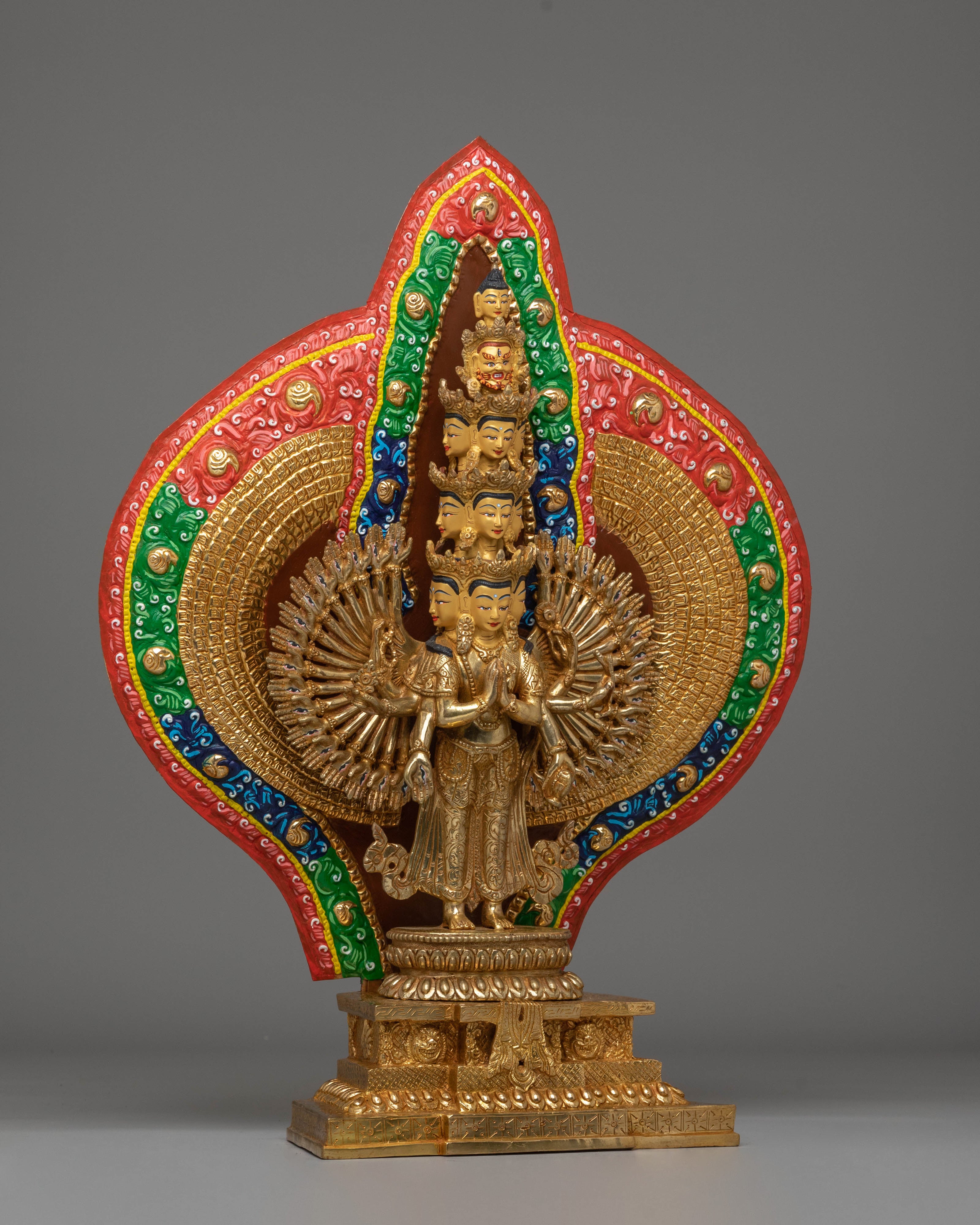 Handcrafted 1000 Armed Buddhist Chenrezig Statue | Compassionate Deity of Healing