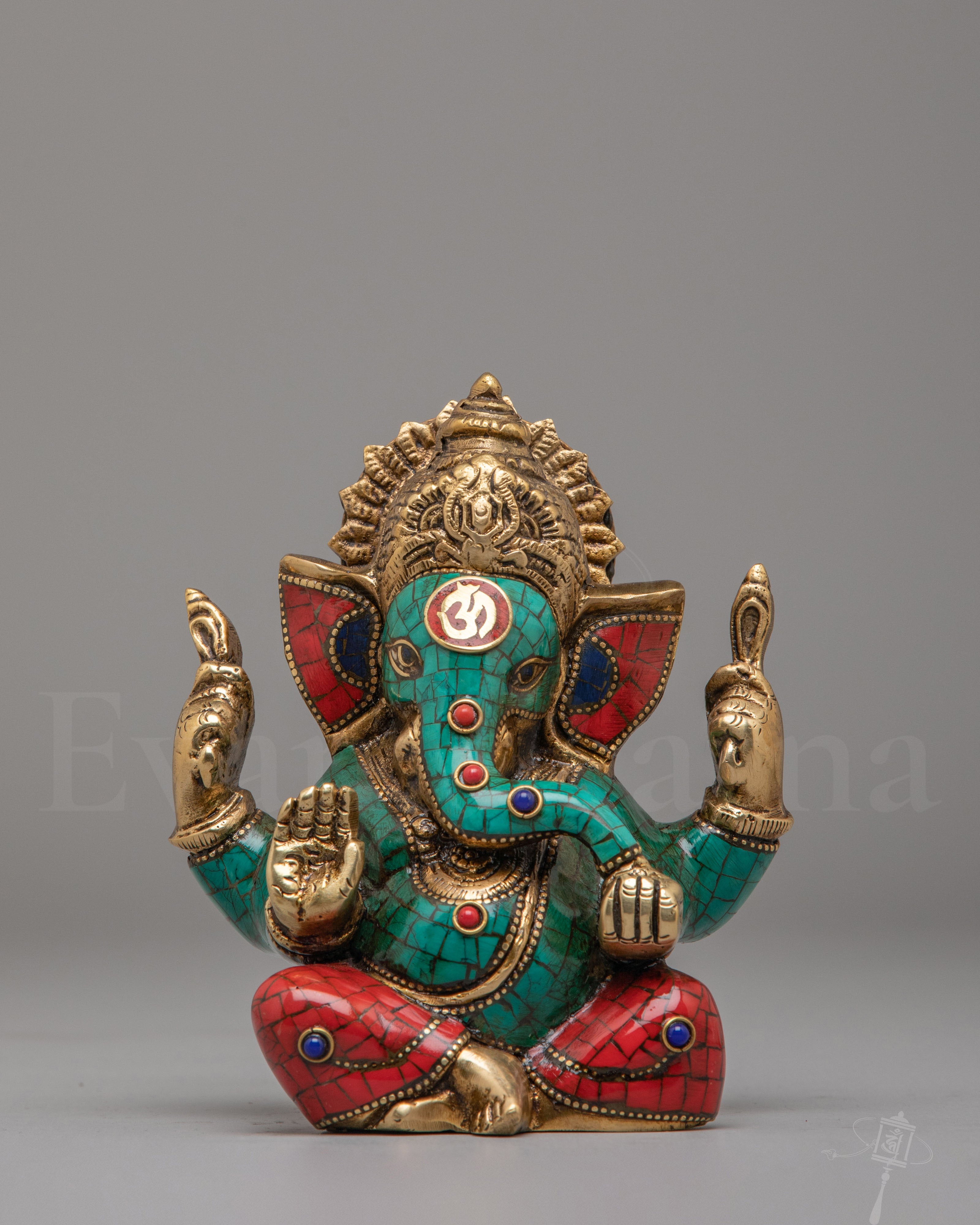 Turquoise Ganesha Statue 