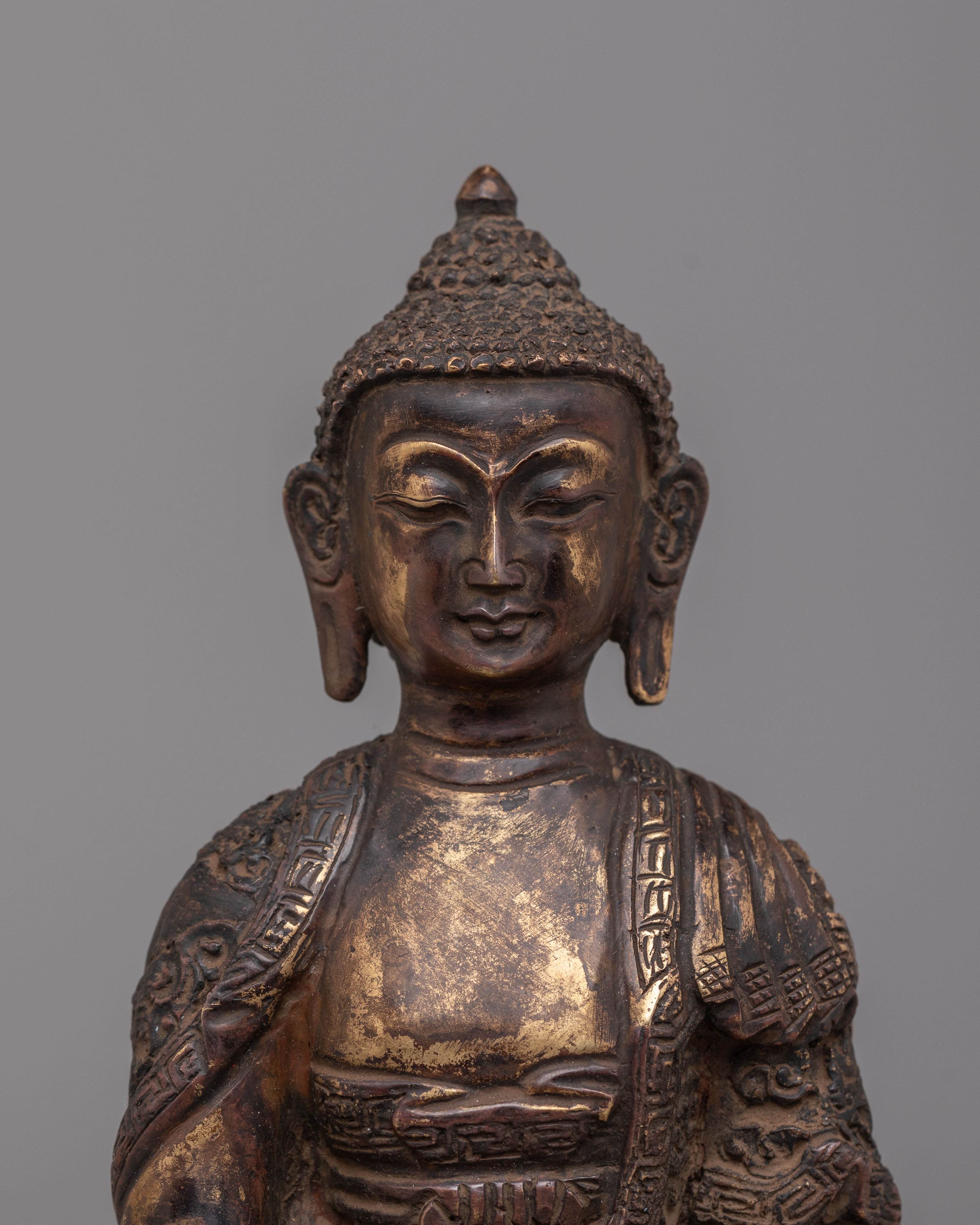 Amitabha Buddha Altar Statue | Handcrafted Brass Sculpture for Meditation & Blessings