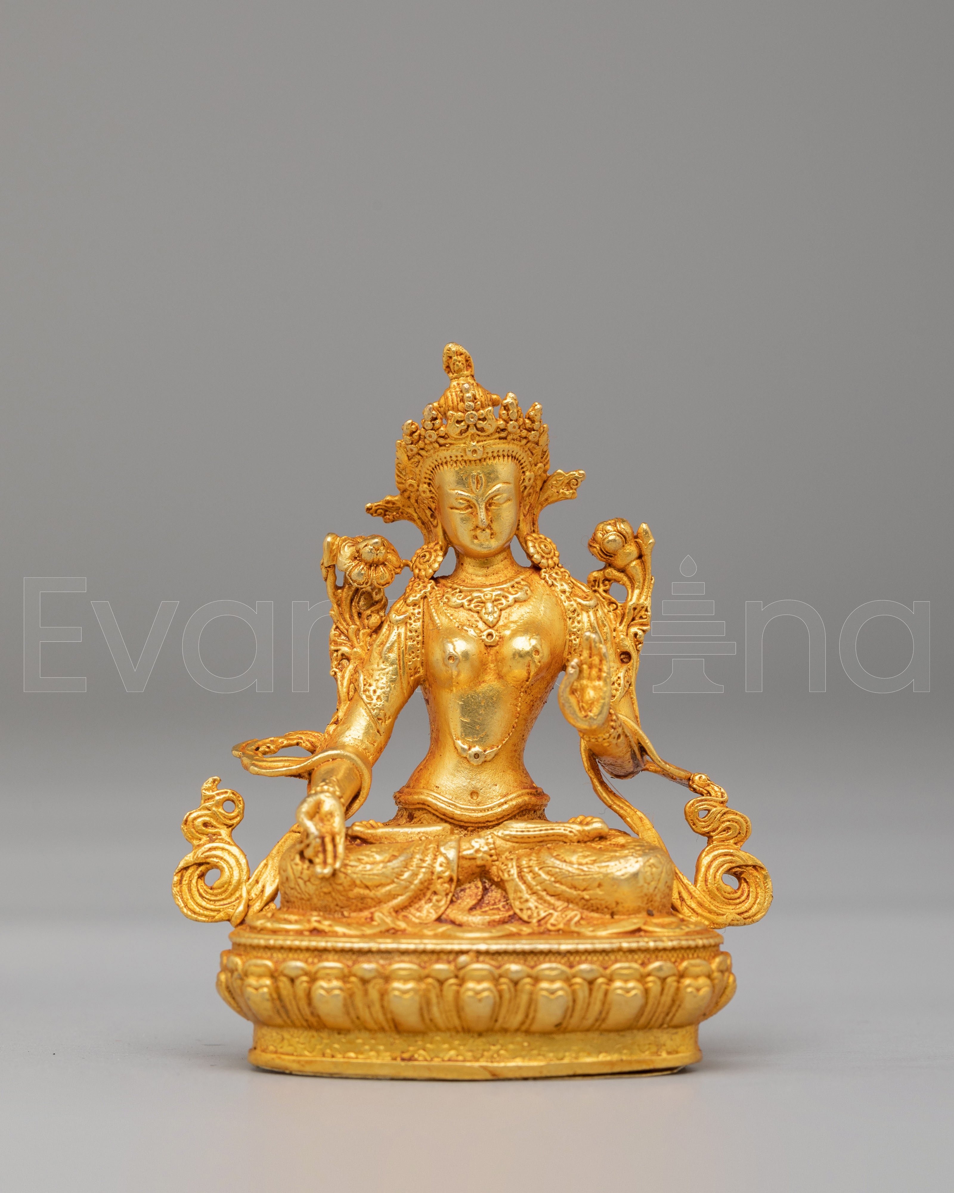 Machine-Made White Tara Statue 