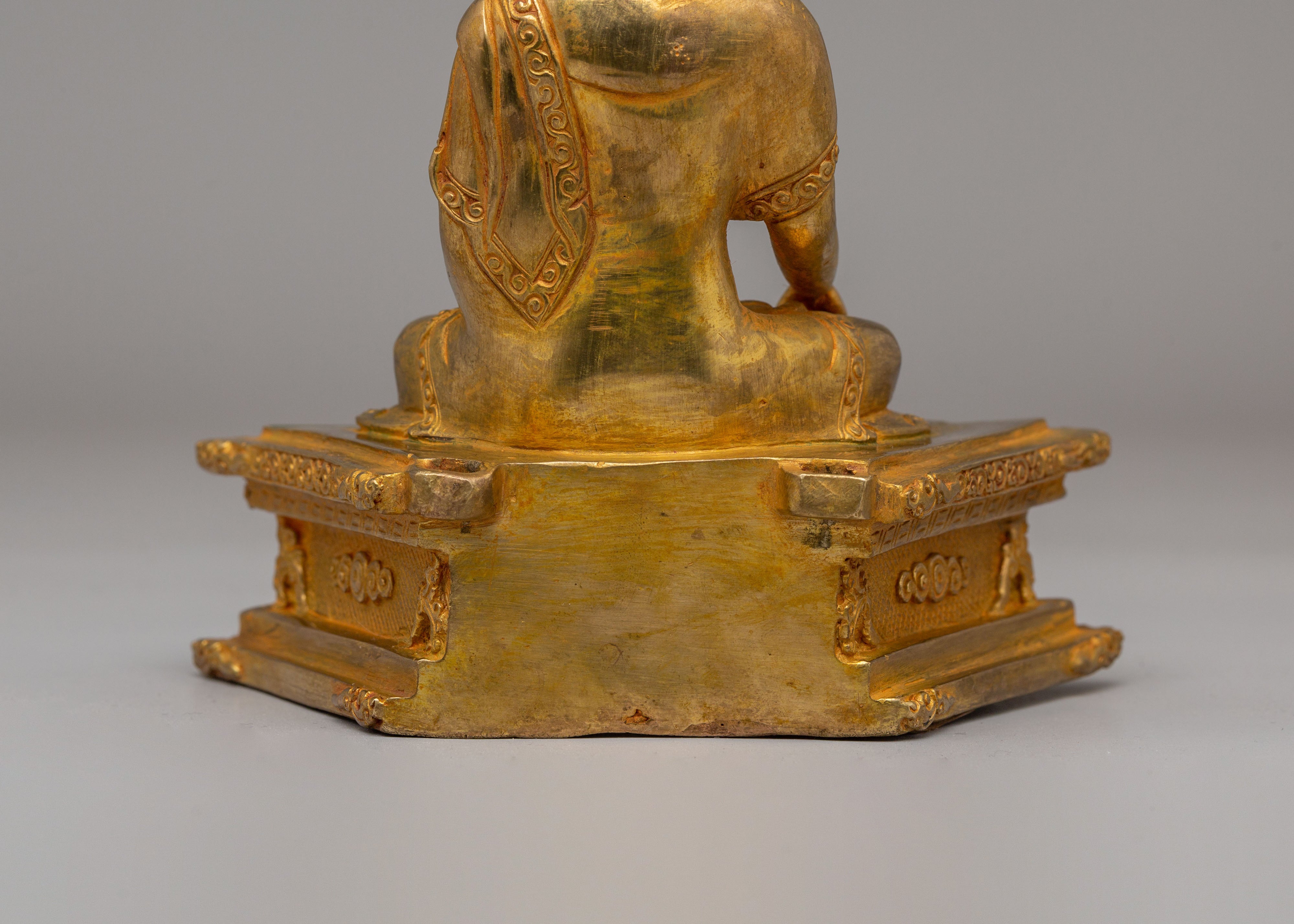 Handcrafted Buddha Shakyamuni Sculpture | Traditional Tibetan Buddhist Art