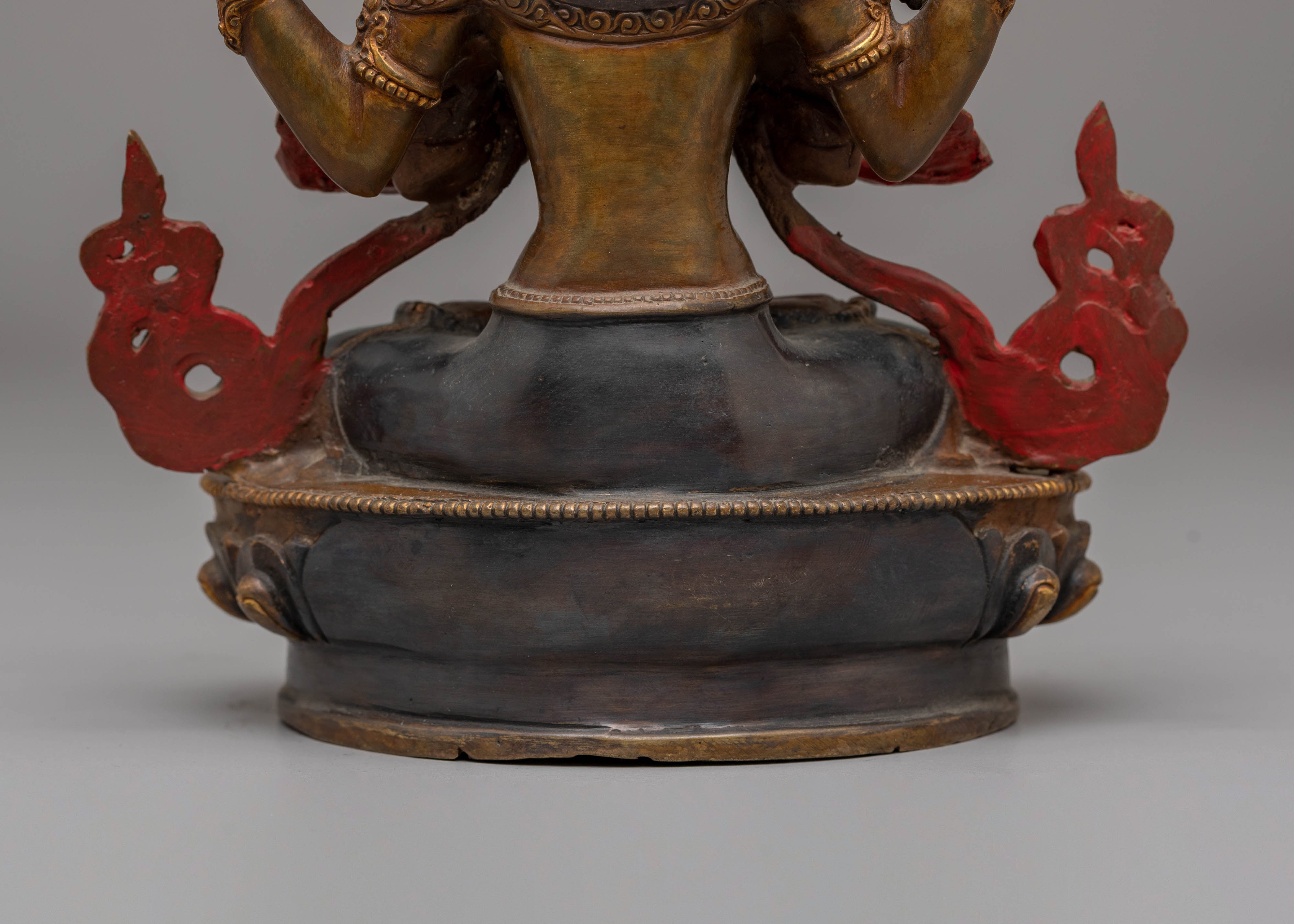 Tibetan Compassion Deity Chenrezig Statue | Bodhisattva of Infinite Wisdom