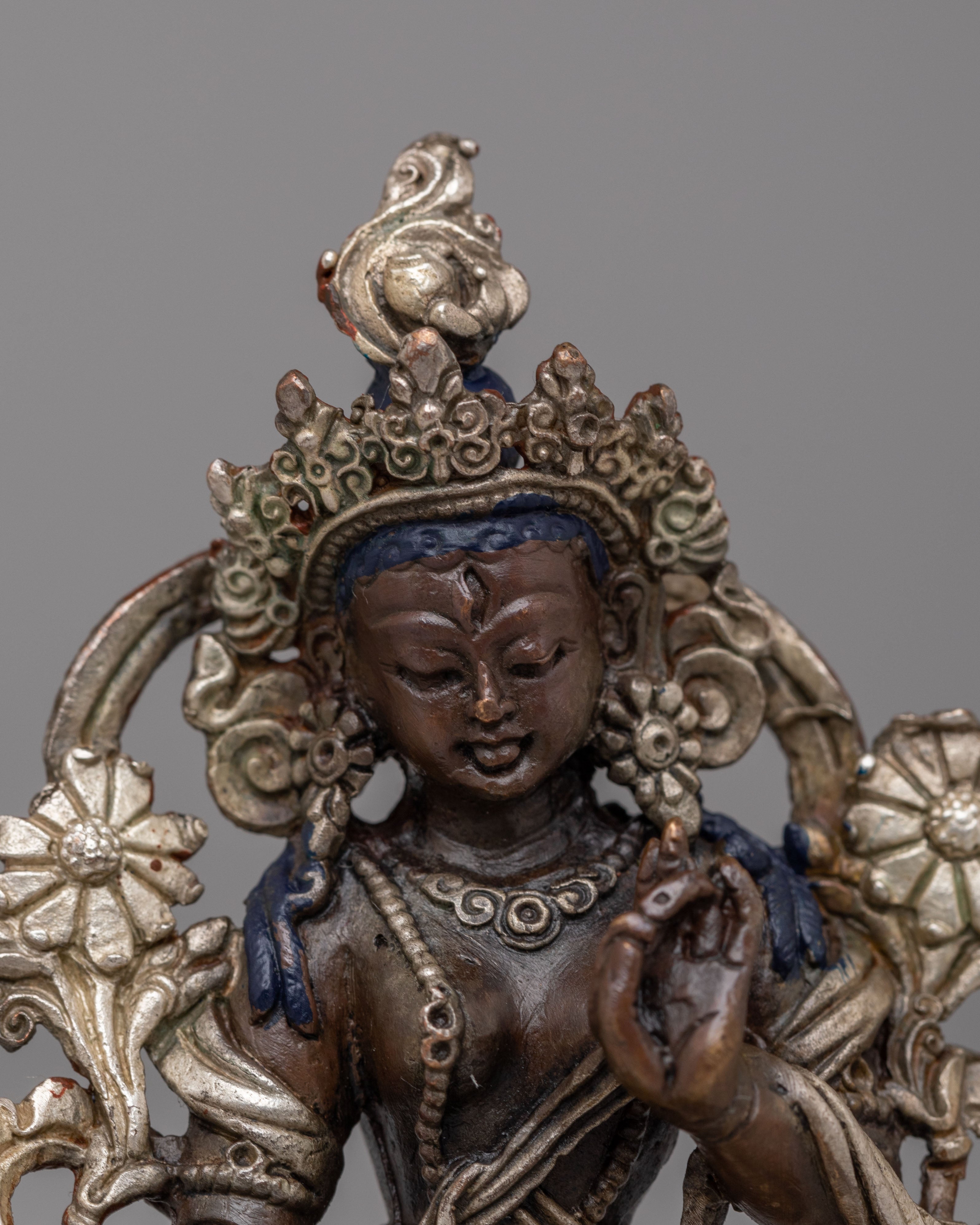 White Tara Compassion Deity Tibetan Statue | Handcrafted Spiritual Decor