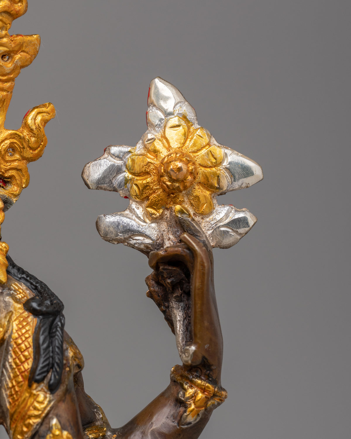 Spiritual Four-Armed Chenrezig Statue | Gold Plated Avalokiteshvara Buddhist Sculpture