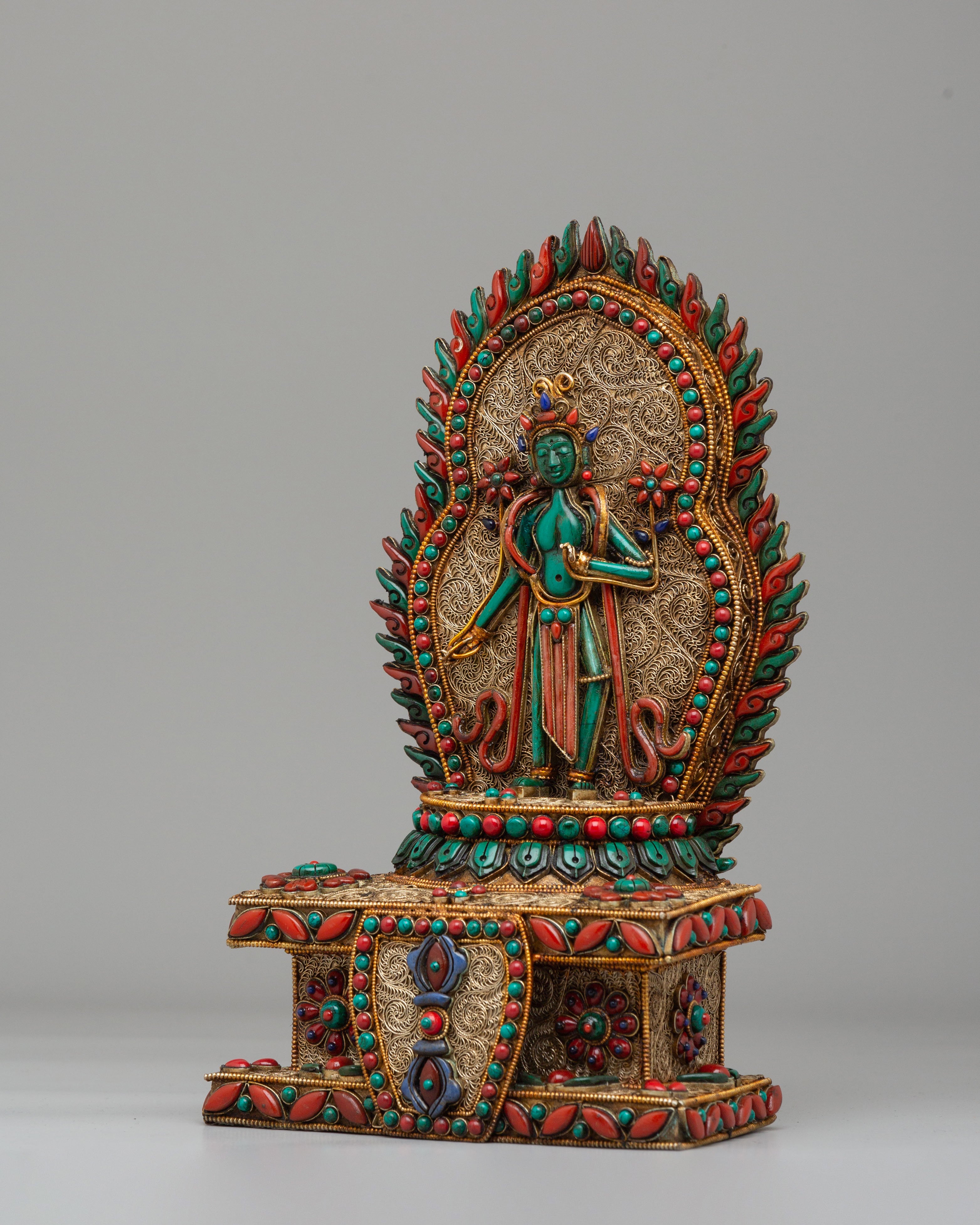 Tibetan Standing Green Tara Statue | Goddess of Compassion and Protection