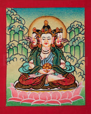 Traditional Vairocana Thangka for Locket | Symbol of Enlightenment and Wisdom