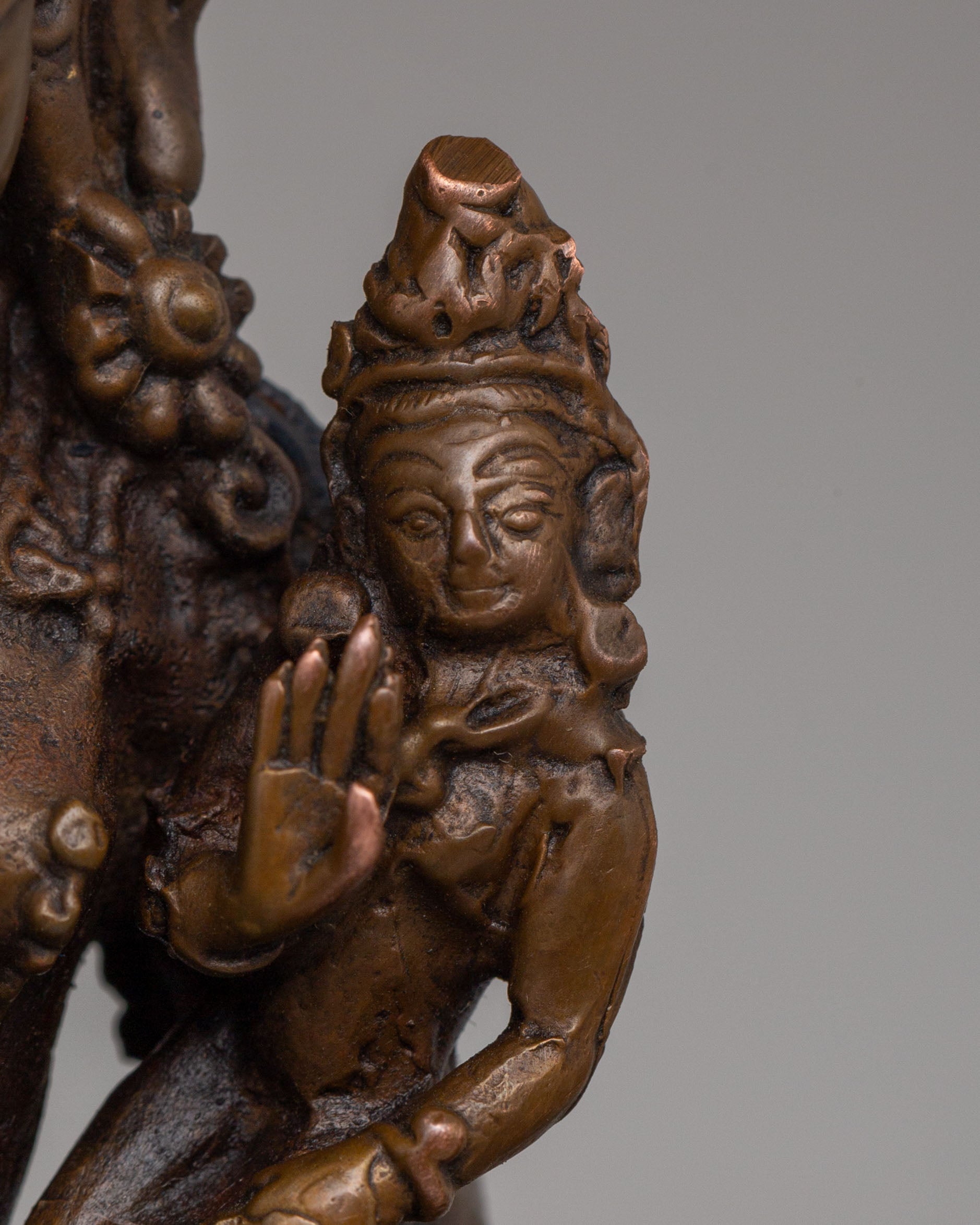Sacred Harati Mata Statue | Oxidized Copper Body with Acrylic Color