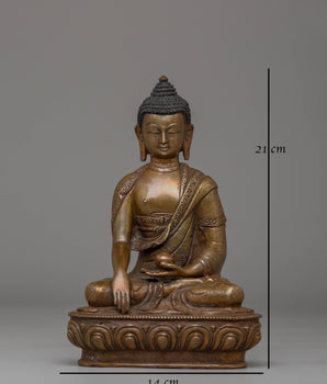 Himalayan Statue of Buddha Shakyamuni | Spiritual Copper Statue