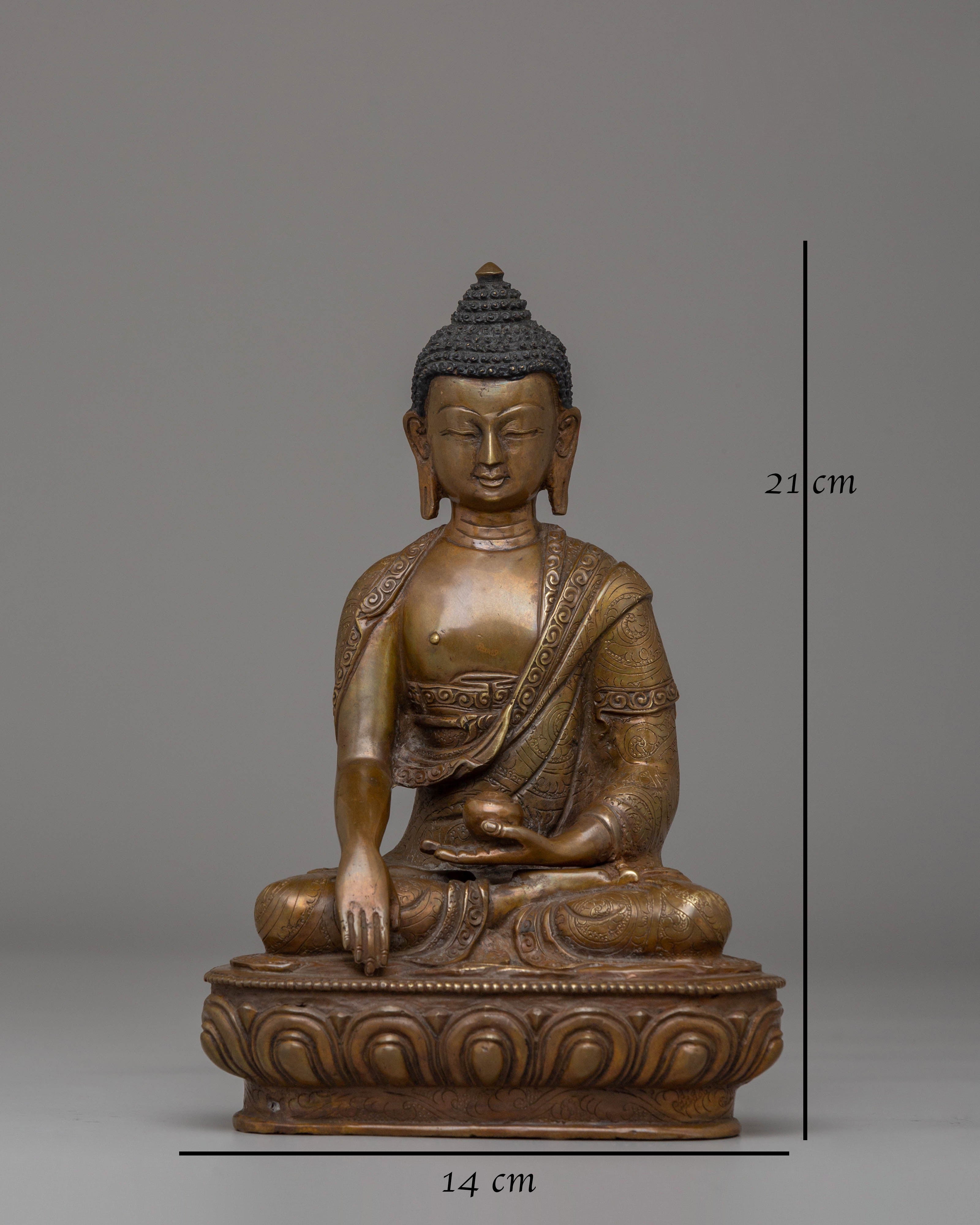 Himalayan Statue of Buddha Shakyamuni | Spiritual Copper Statue
