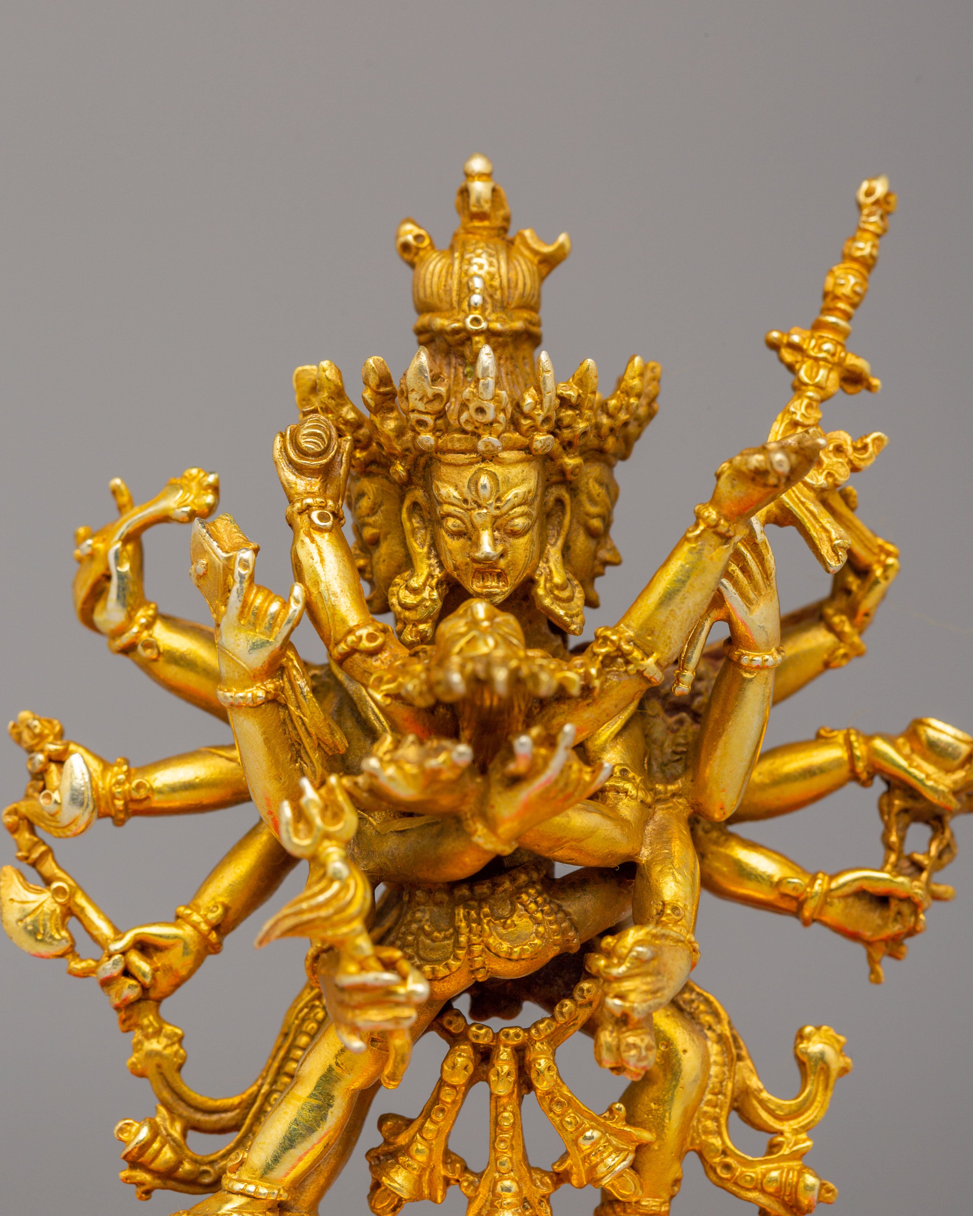 Tibetan Chakrasamvara with Consort Statue | Handmade Himalayan Art