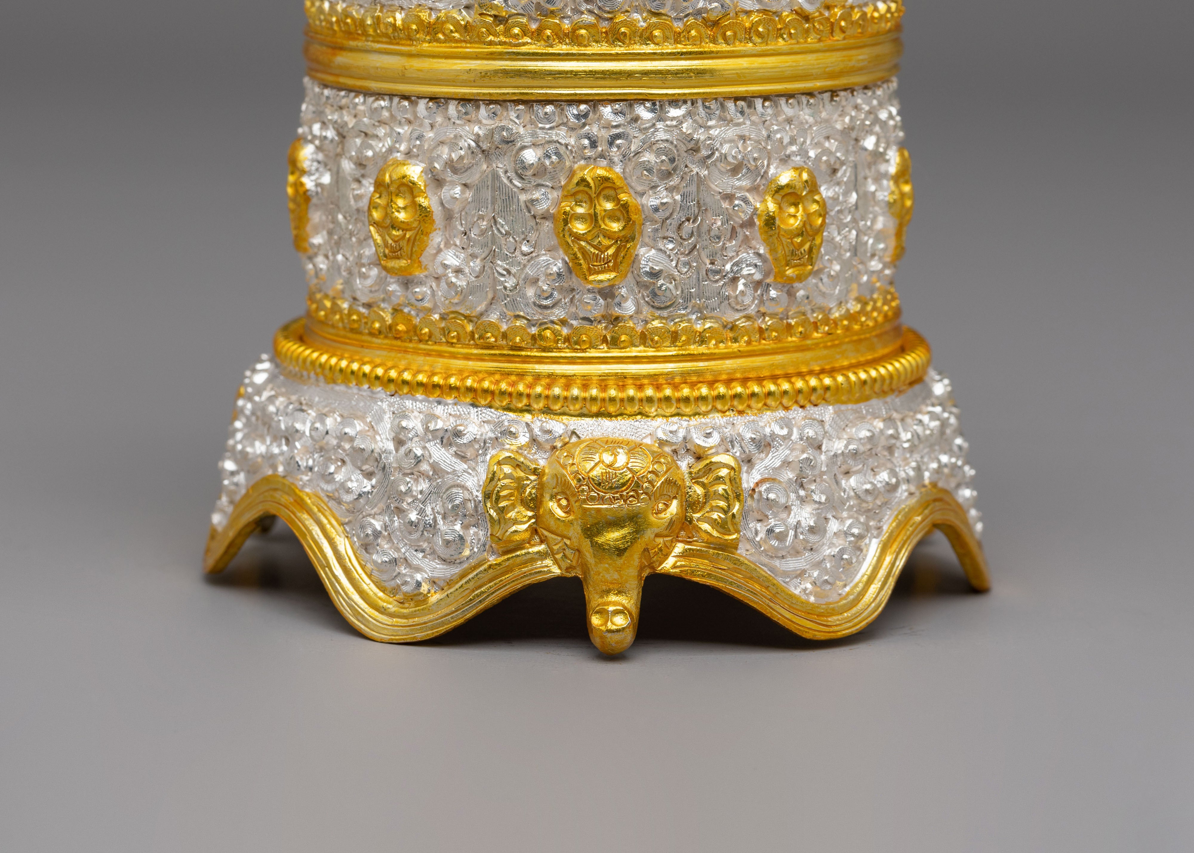 Handmade Offering Rice Pot | Elegant Copper and Electroplated Design
