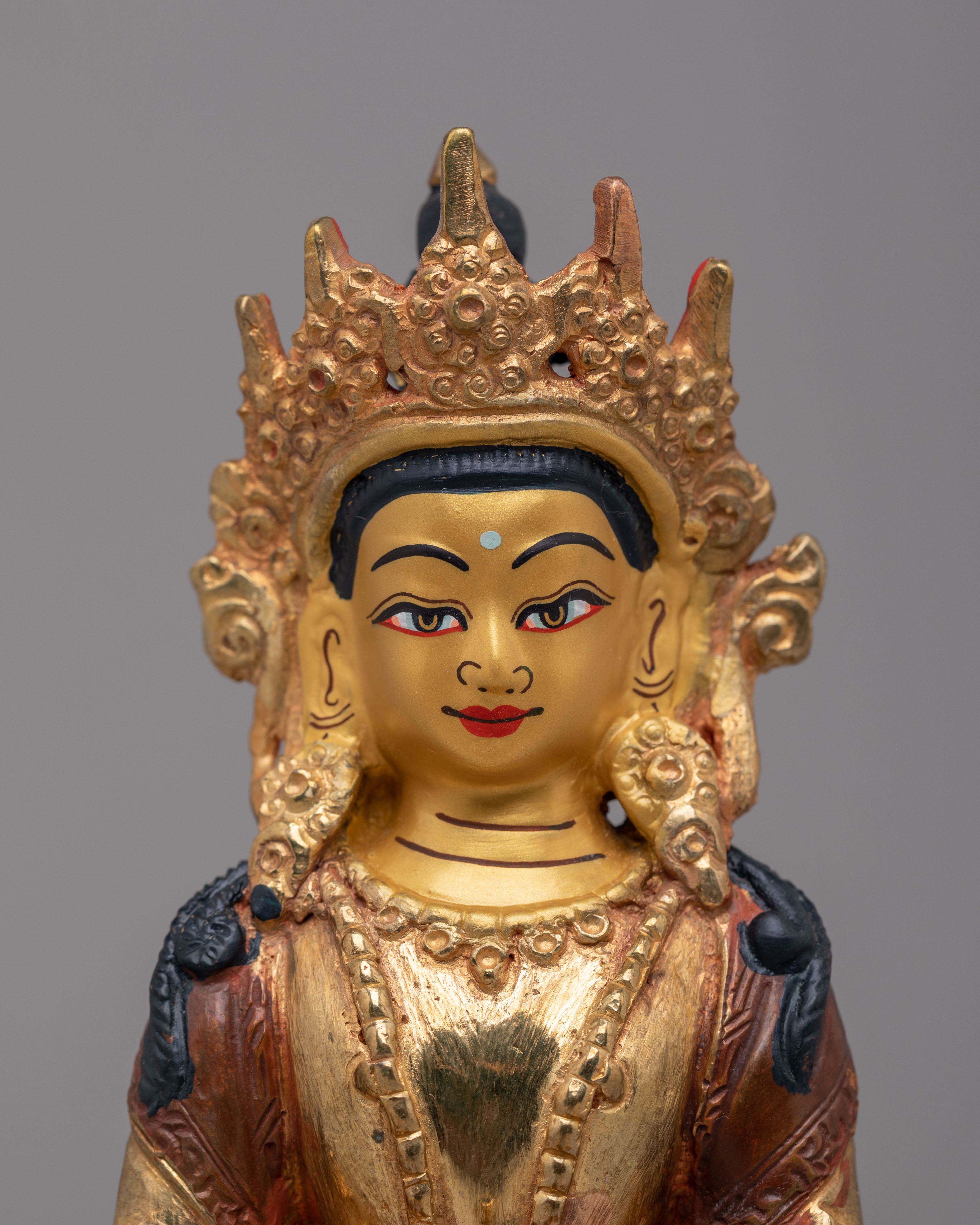 Sacred Amitayus Sculpture For Wisdom | Handcrafted Tibetan Art