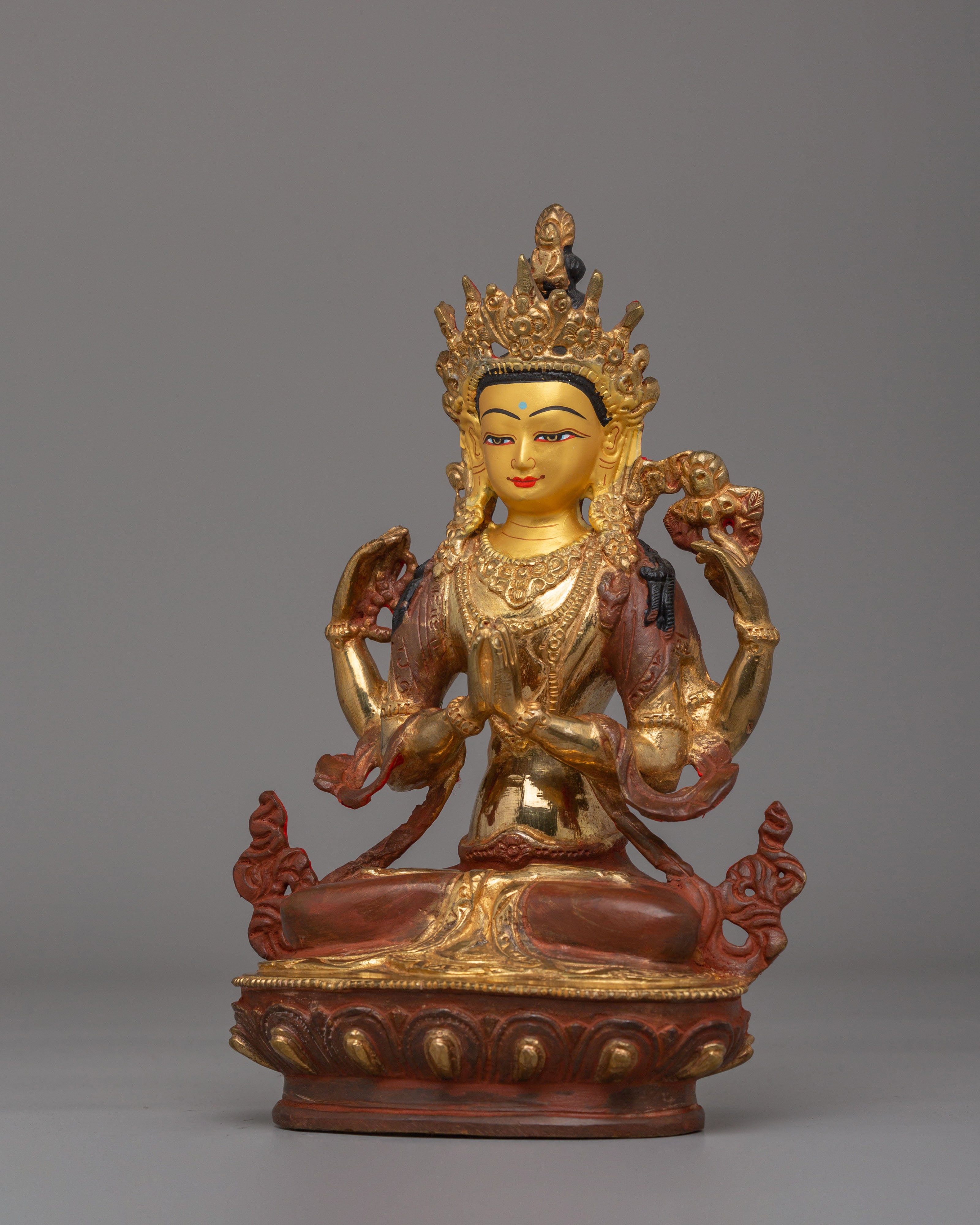 Sacred Chenrezig Statue for Altar | Tibetan Bodhisattva Statue