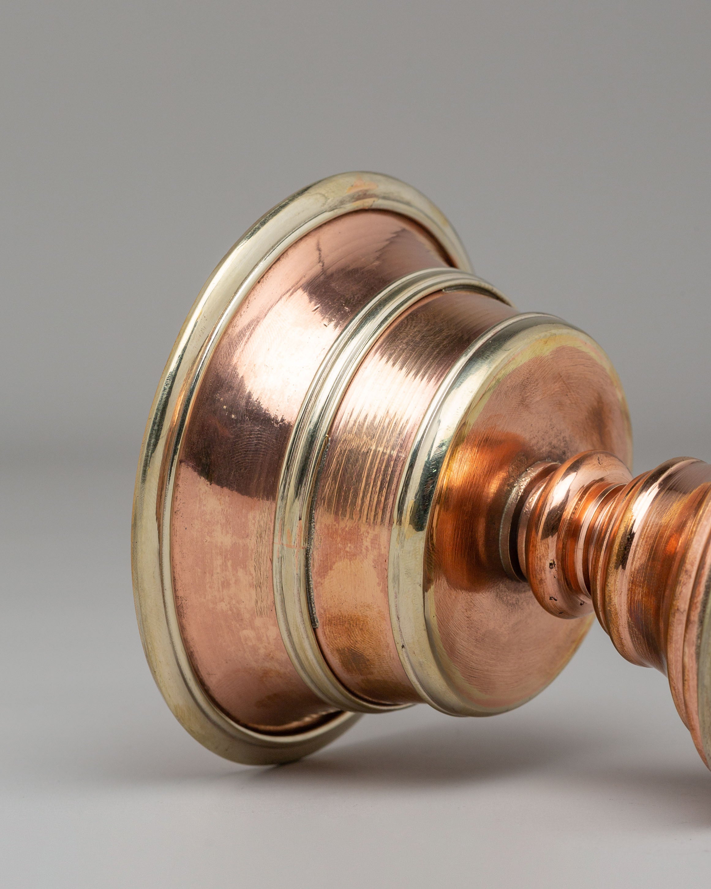 Tibetan Butter Lamp for Altar | Copper and White Metal Altar Offering Lamp