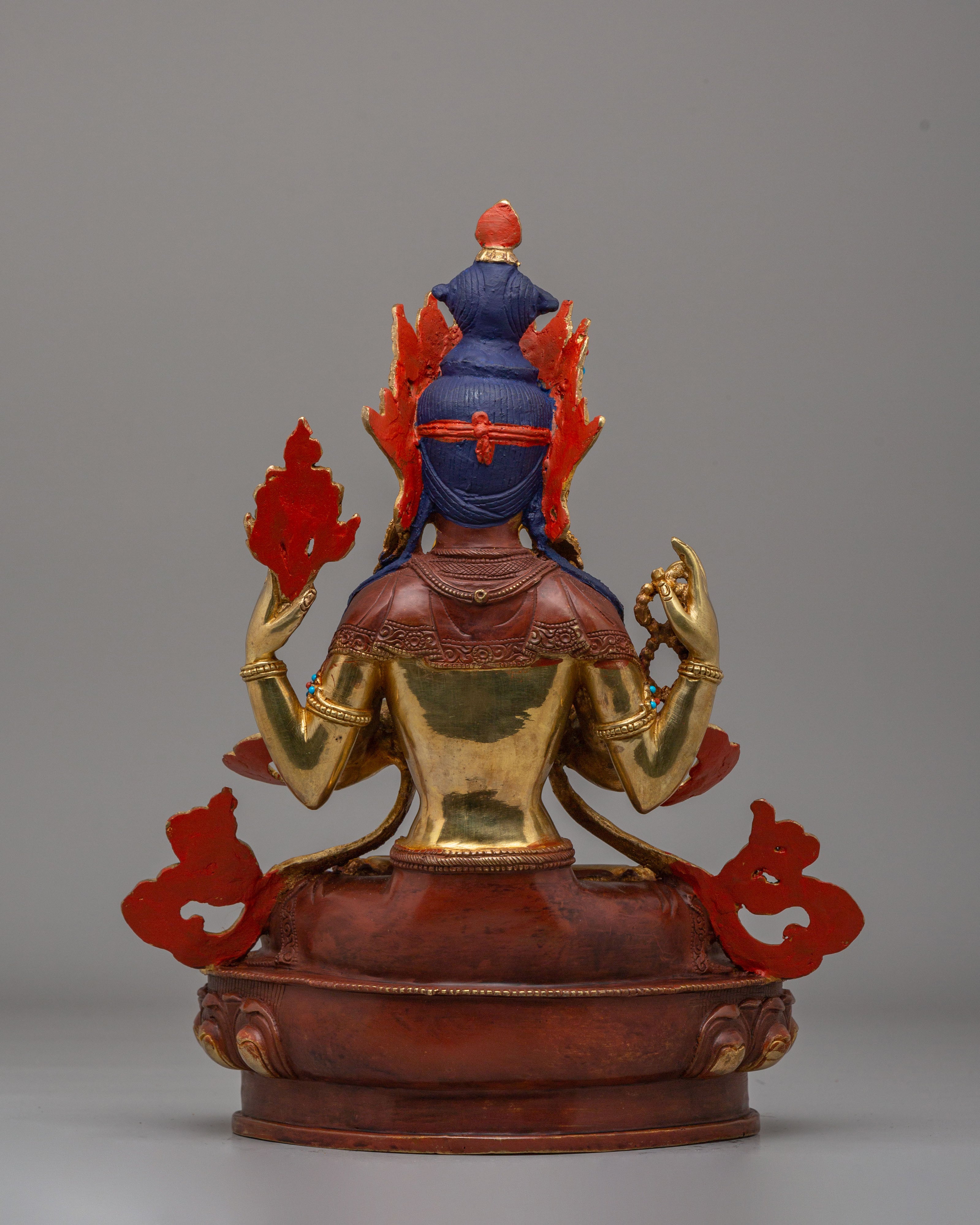 Traditional Chenrezig Statue | Tibetan Compassion Buddha Sculpture