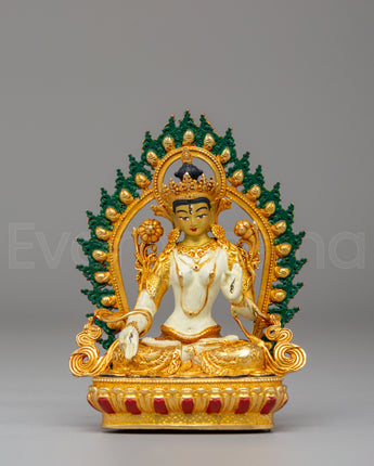 Traditional White Tara Deity Statue