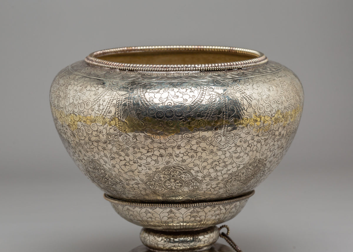 Tibetan Buddhist Golpa With Stand | Handcrafted Ritual Vessel