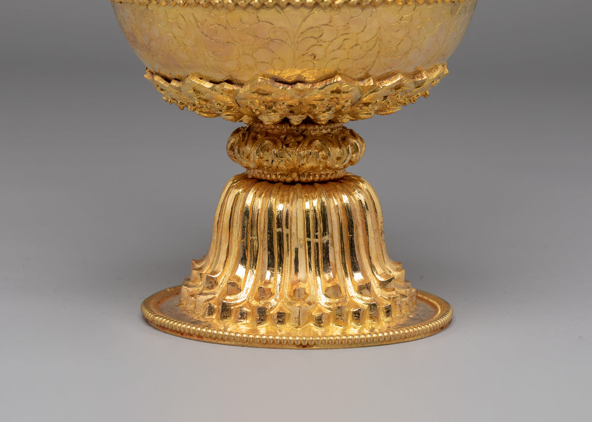 Kundika Water Vessel | Gold Plated Copper Body for Ritual Use