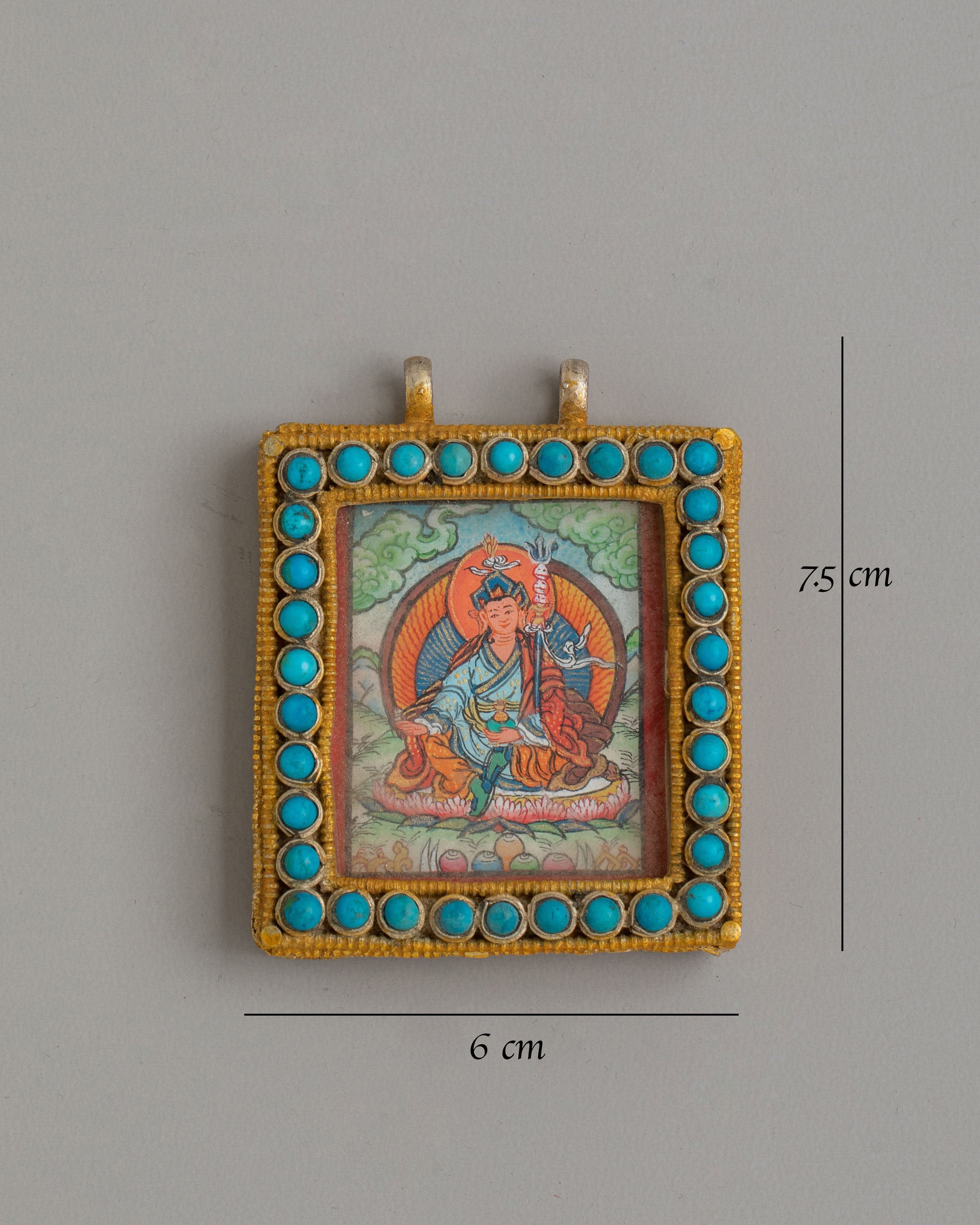 Handmade Guru Rinpoche Locket | Copper Pendant